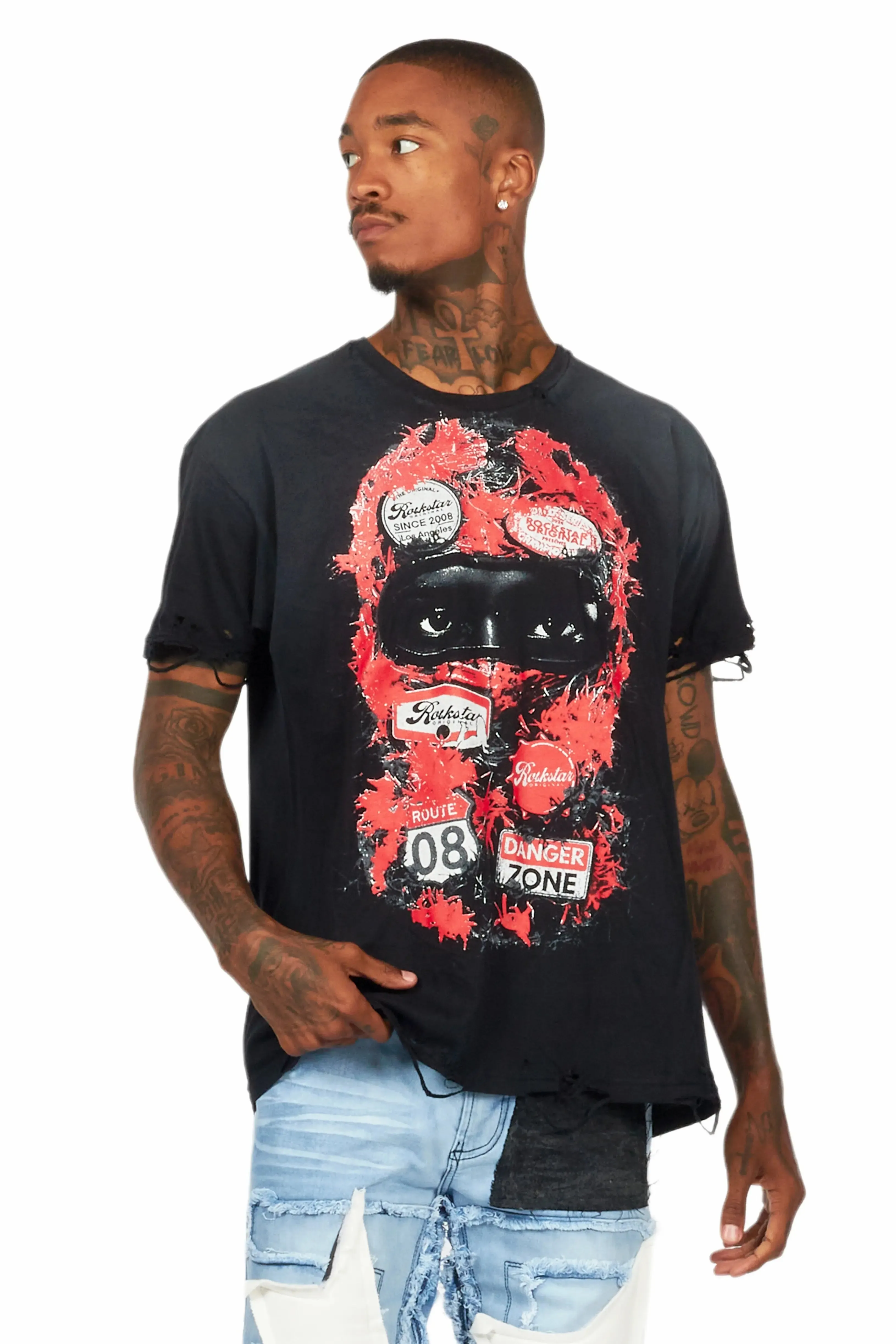 Lemar Black Oversized Graphic T-Shirt sold by Rockstar Original product image thumbnail 2