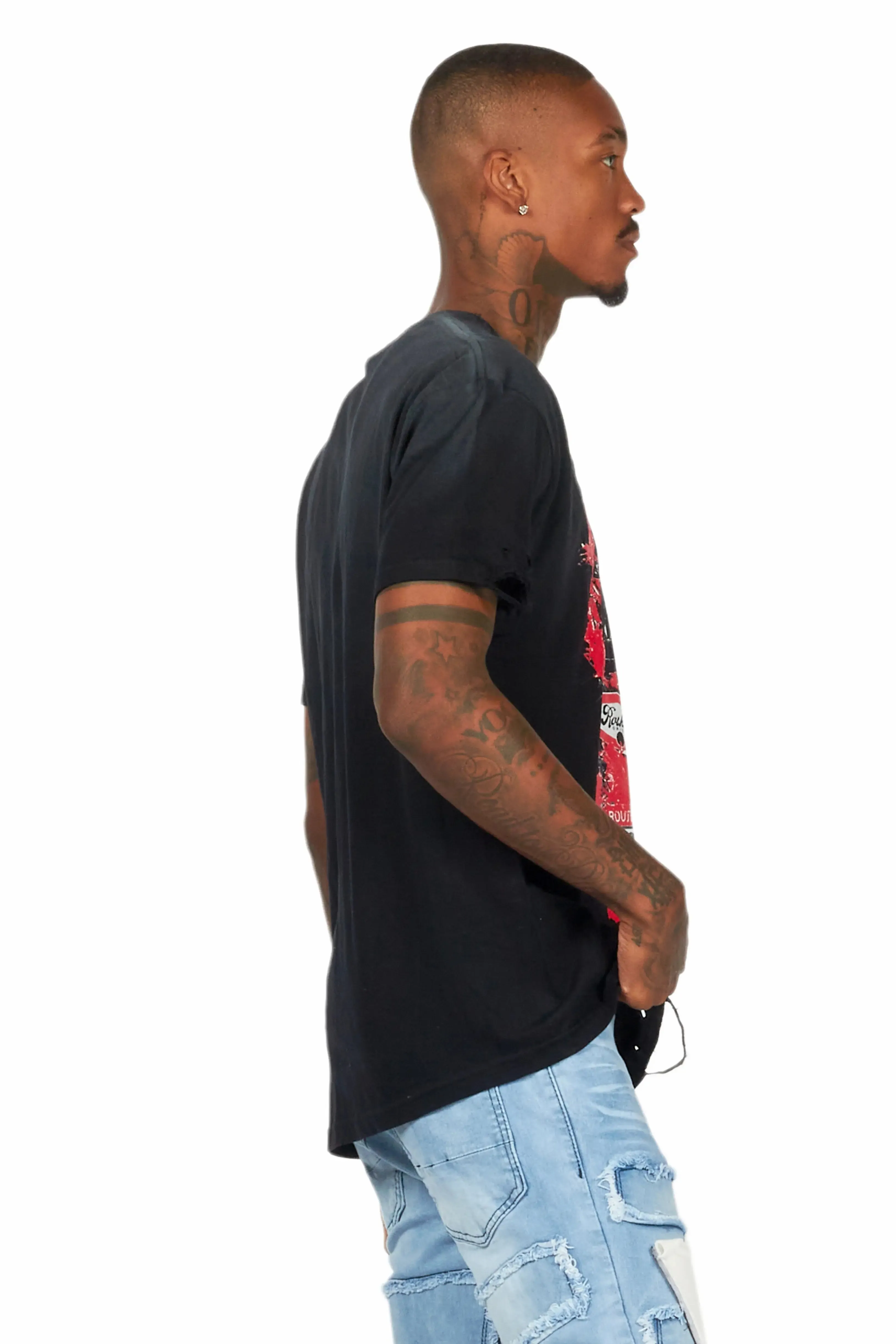 Lemar Black Oversized Graphic T-Shirt sold by Rockstar Original product image thumbnail 3