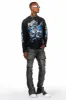 Santana Dark Grey Stacked Flare Jean sold by Rockstar Original