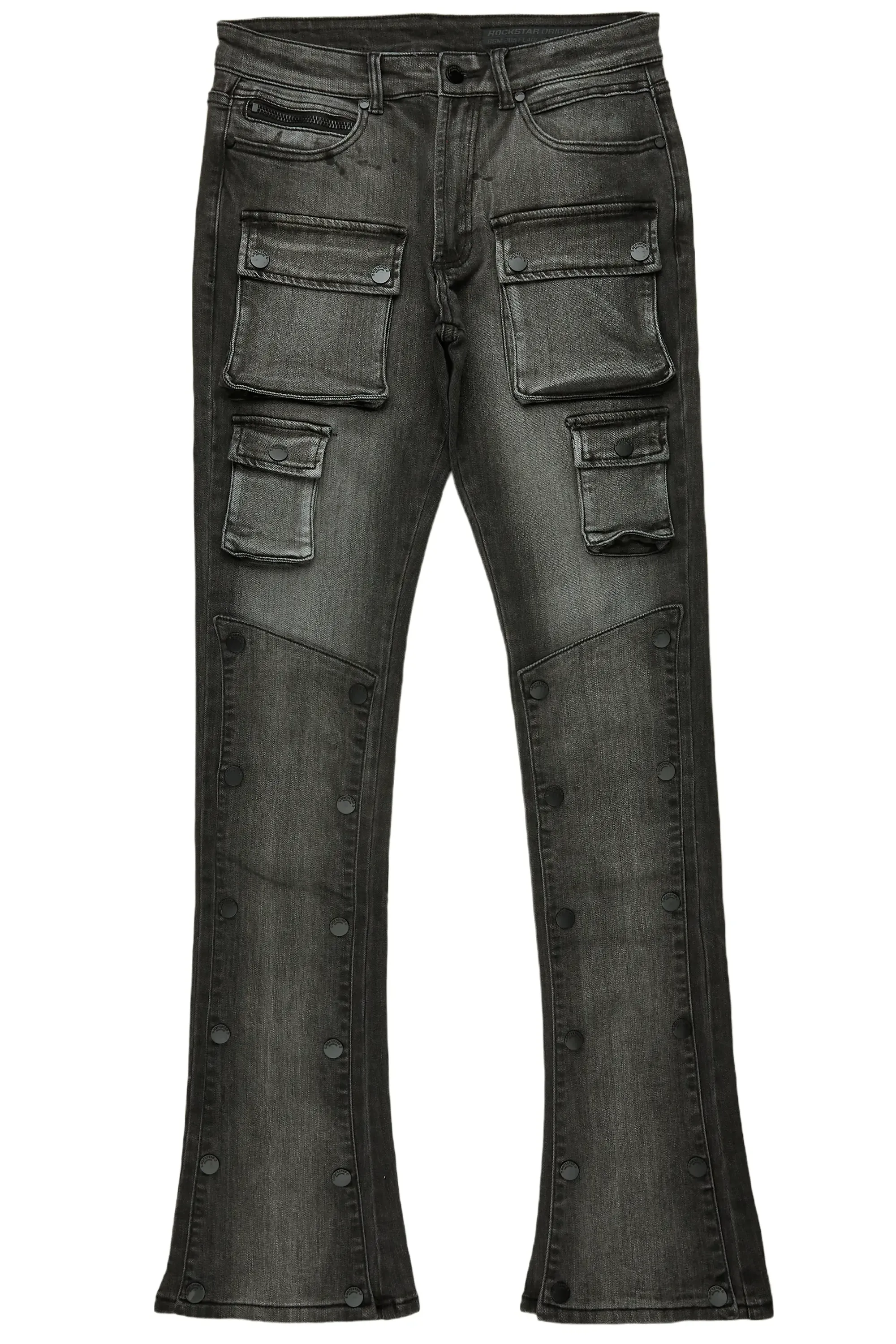 Santana Dark Grey Stacked Flare Jean sold by Rockstar Original product image thumbnail 2