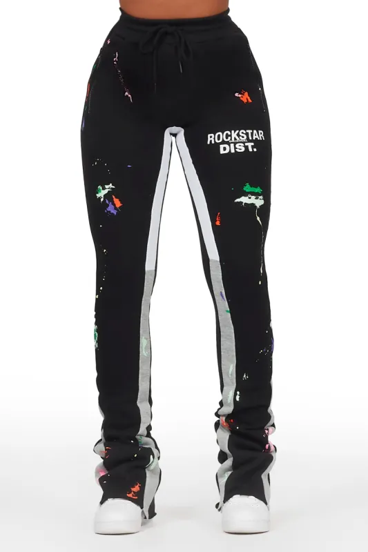 Karenthia Black Stacked Track Pant sold by Rockstar Original