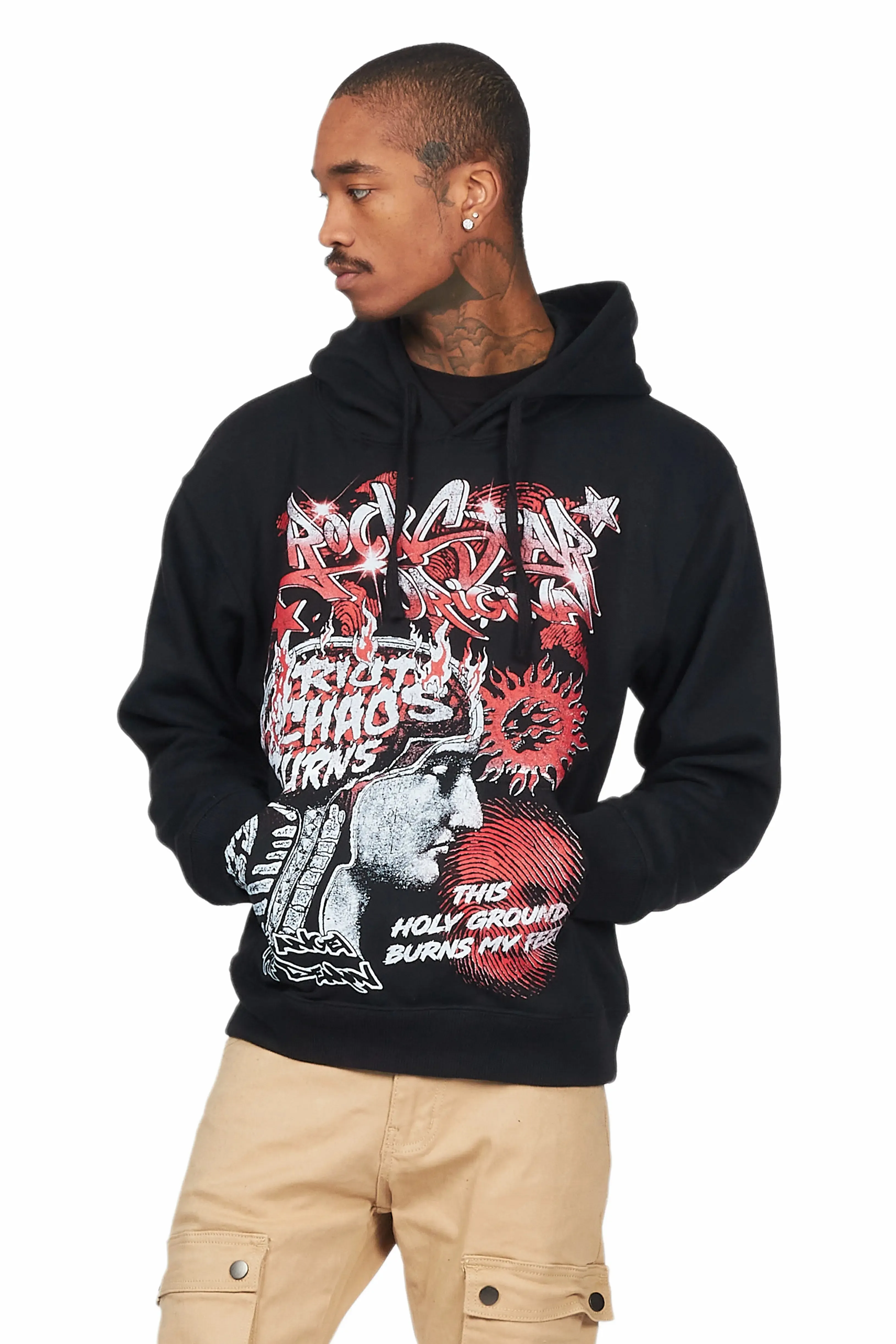 Battery Black Graphic Hoodie sold by Rockstar Original product image thumbnail 4