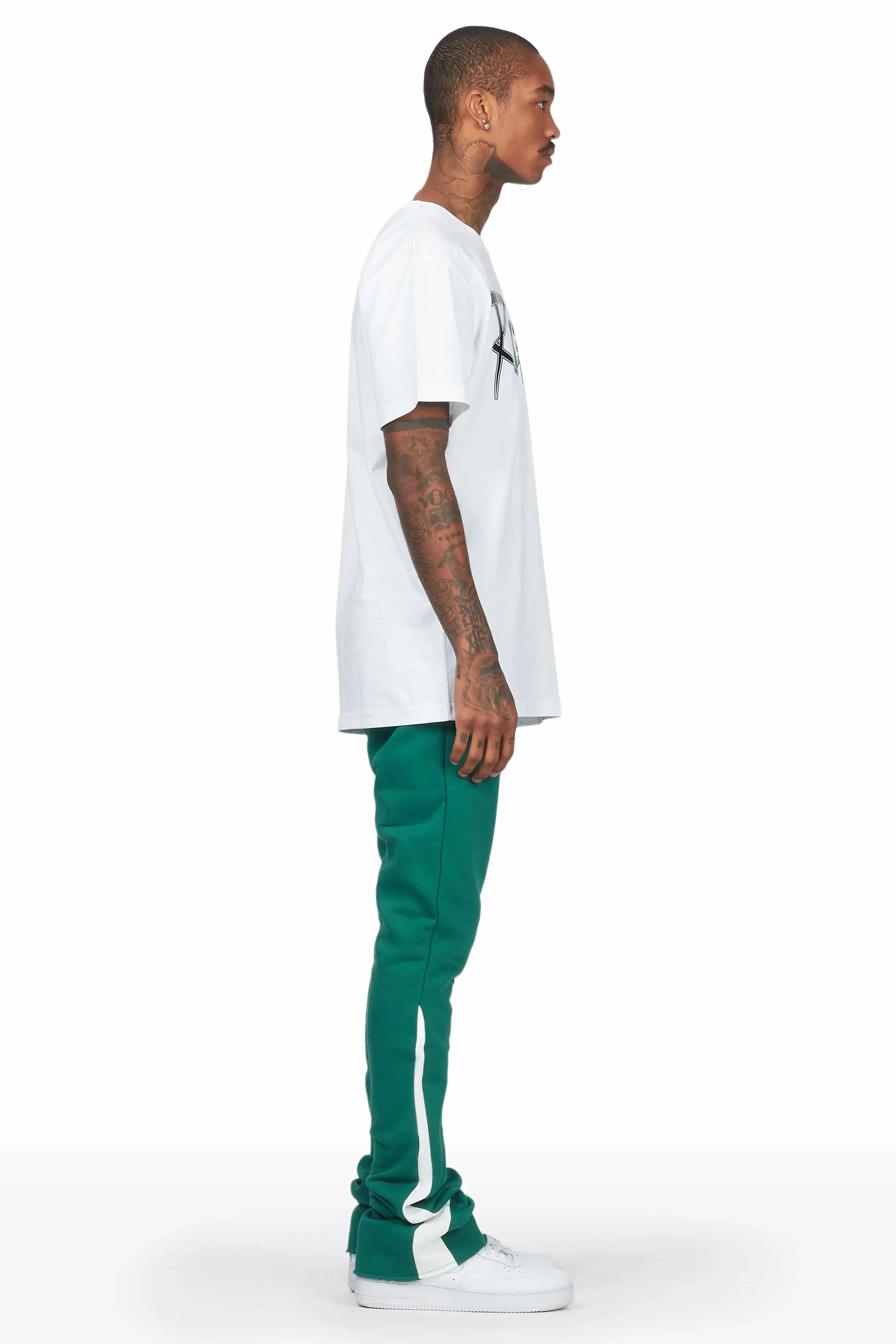 Kalibre White/Green T-Shirt Stacked Flare Track Set sold by Rockstar Original product image thumbnail 3