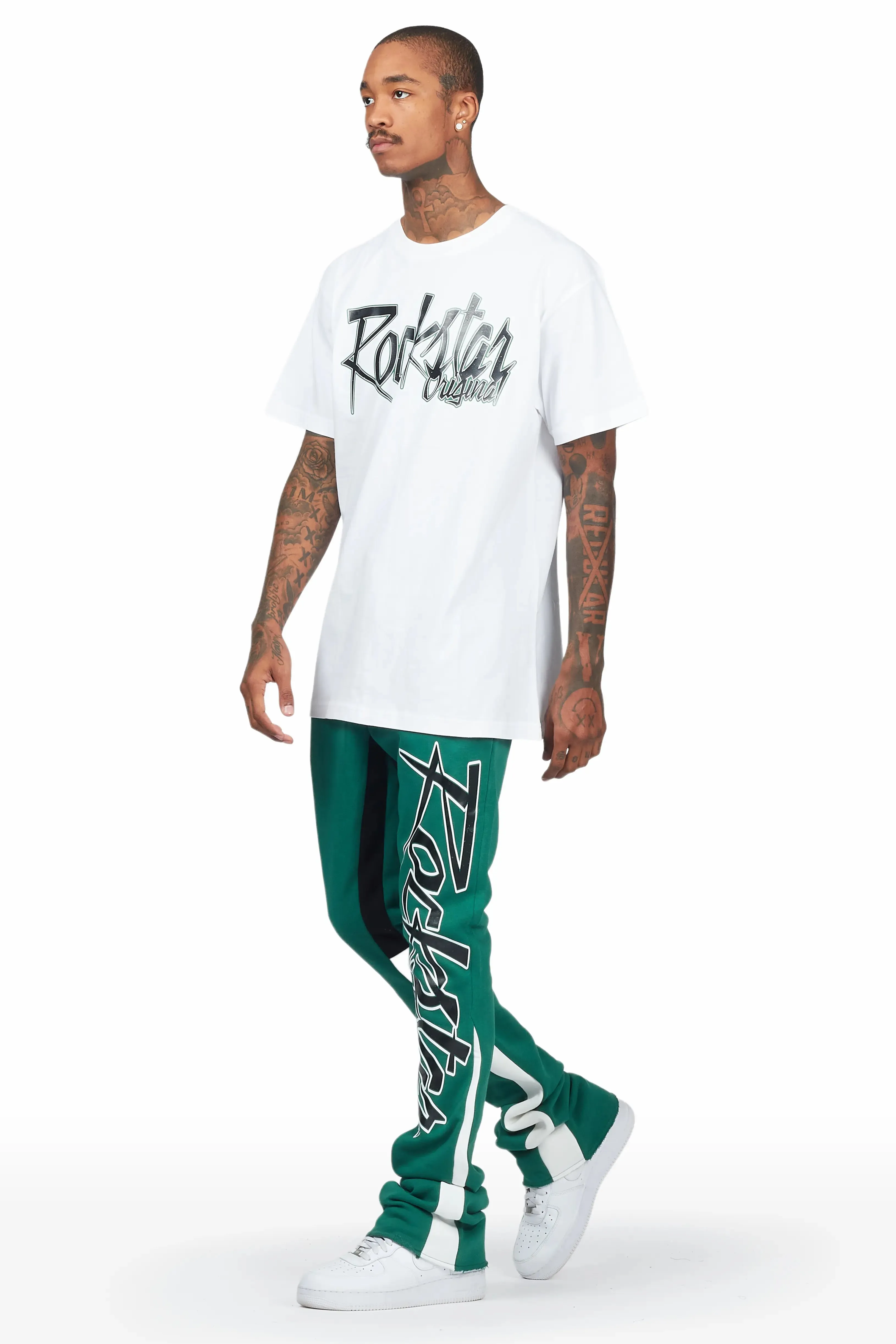Kalibre White/Green T-Shirt Stacked Flare Track Set sold by Rockstar Original product image thumbnail 5