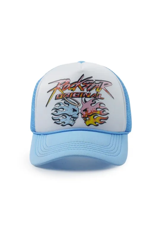 Sky White/Blue Trucker Hat sold by Rockstar Original