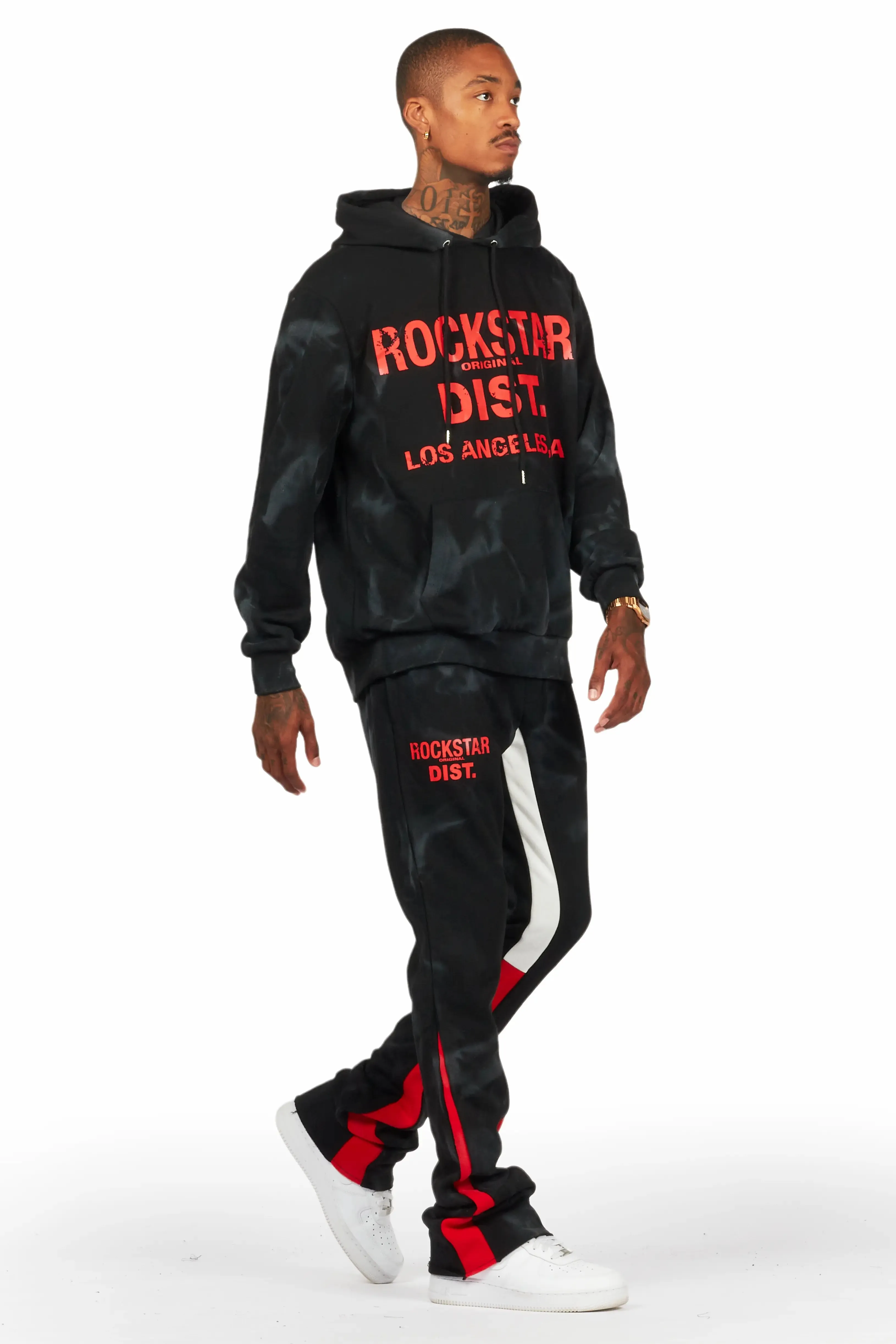 Nelly Black/Red Hoodie Stacked Flare Track Set sold by Rockstar Original product image thumbnail 5