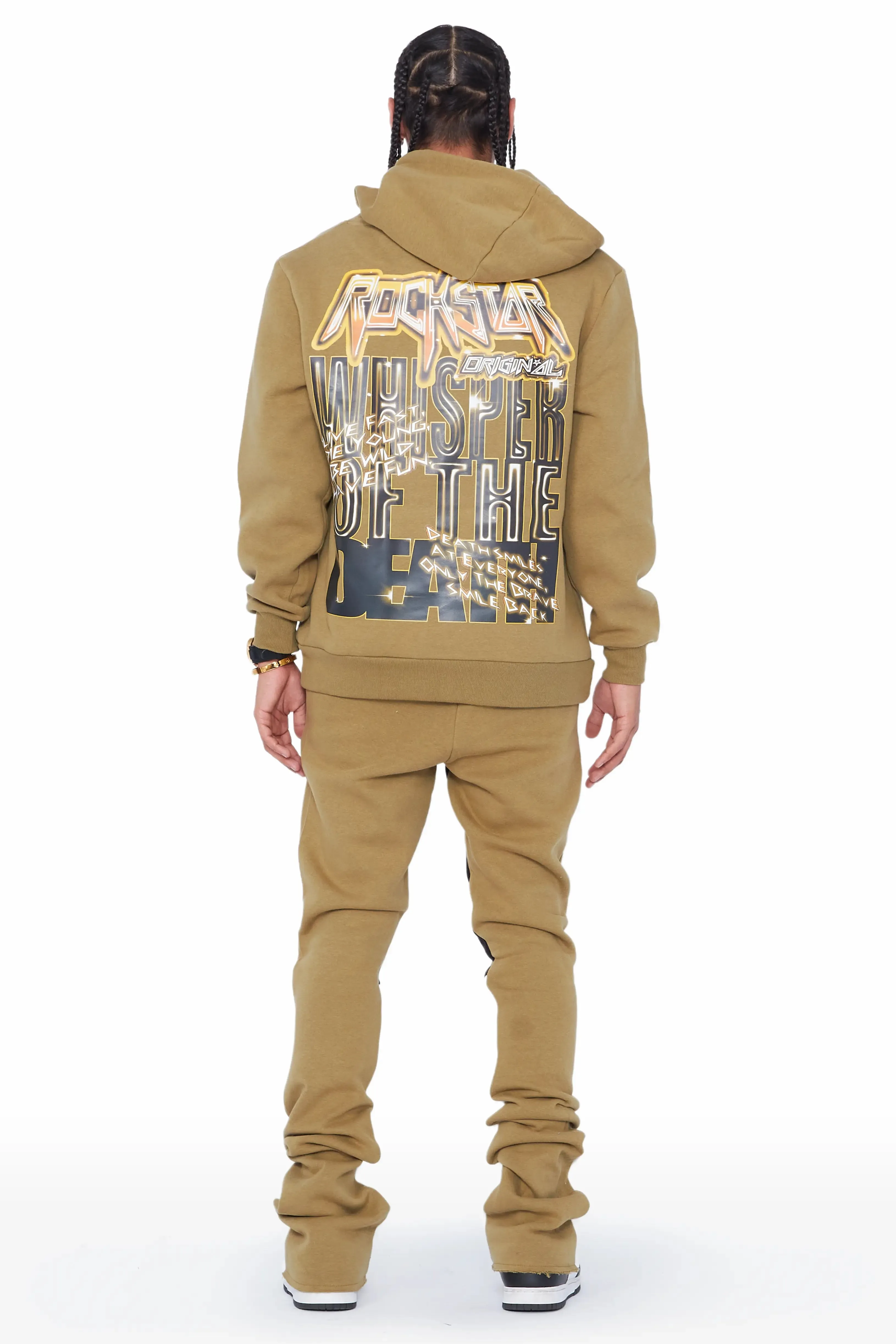 Obern Olive Graphic Hoodie/Stacked Flare Pant Track Set sold by Rockstar Original product image thumbnail 3