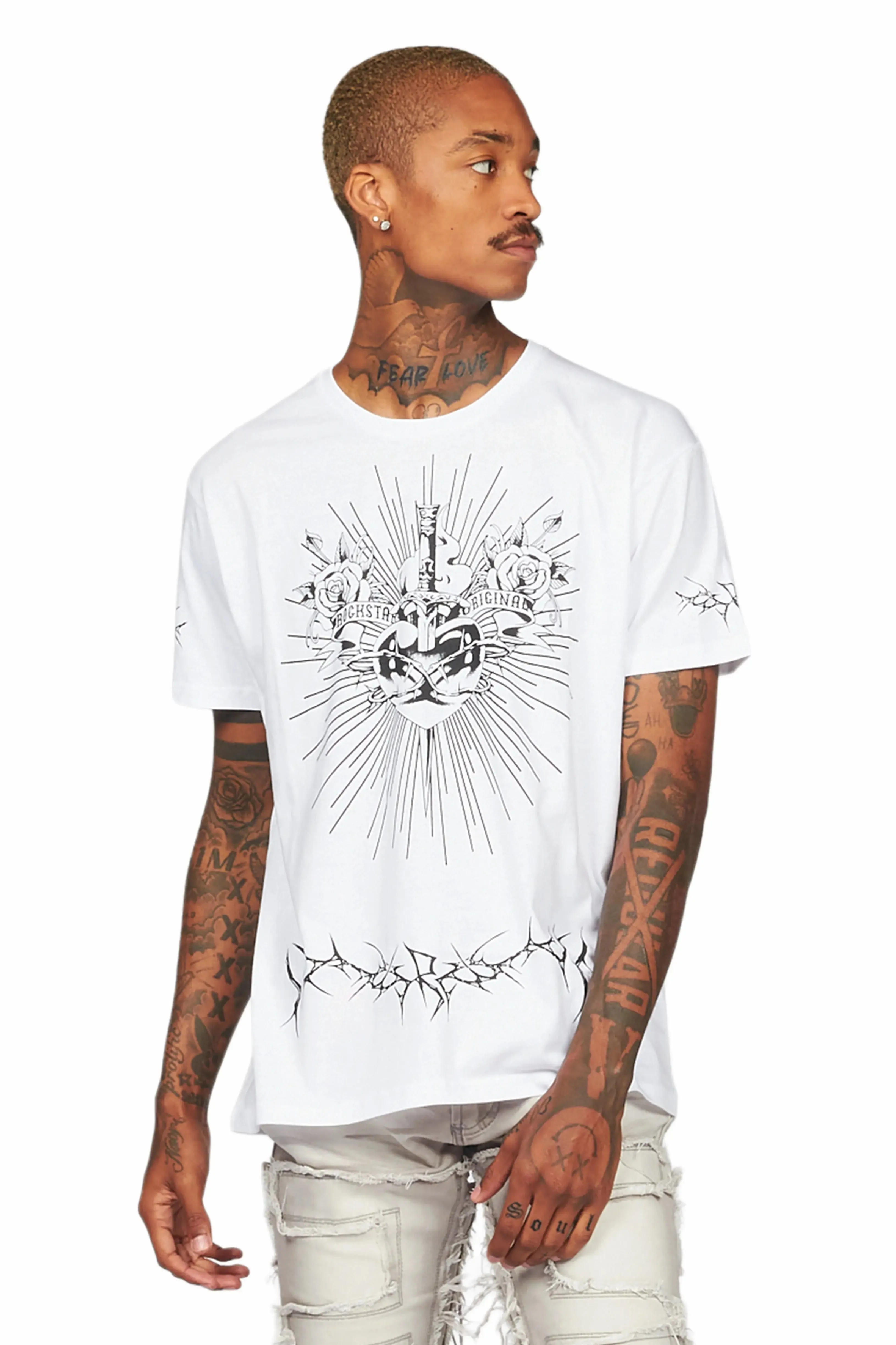 Leander White/Black Graphic T-Shirt sold by Rockstar Original