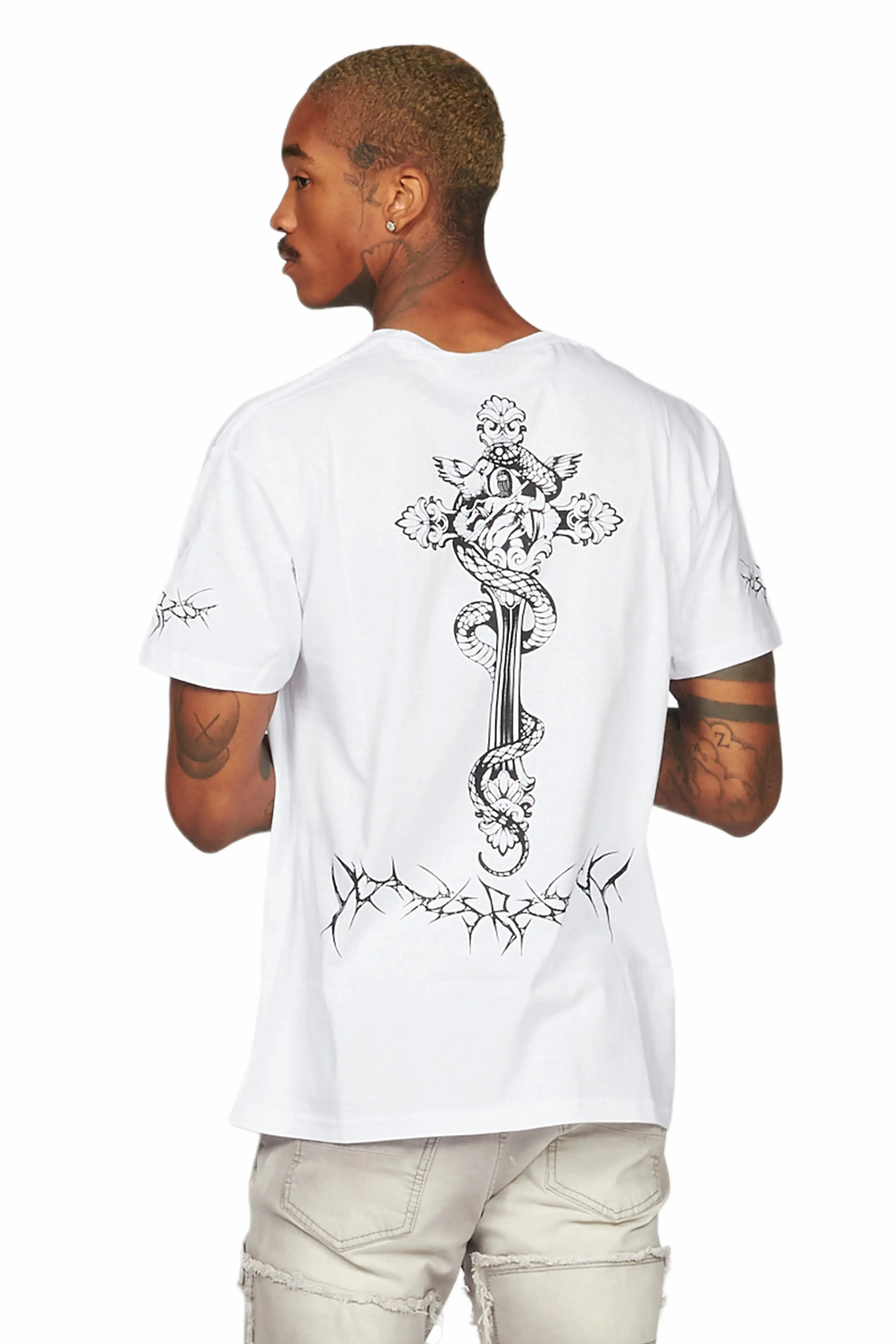 Leander White/Black Graphic T-Shirt sold by Rockstar Original product image thumbnail 4