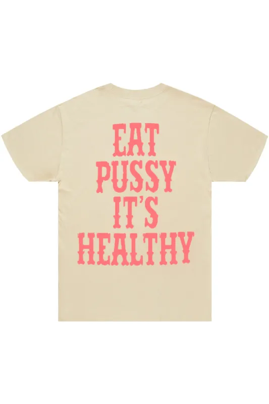 Alayna Beige Oversized Tee sold by Rockstar Original