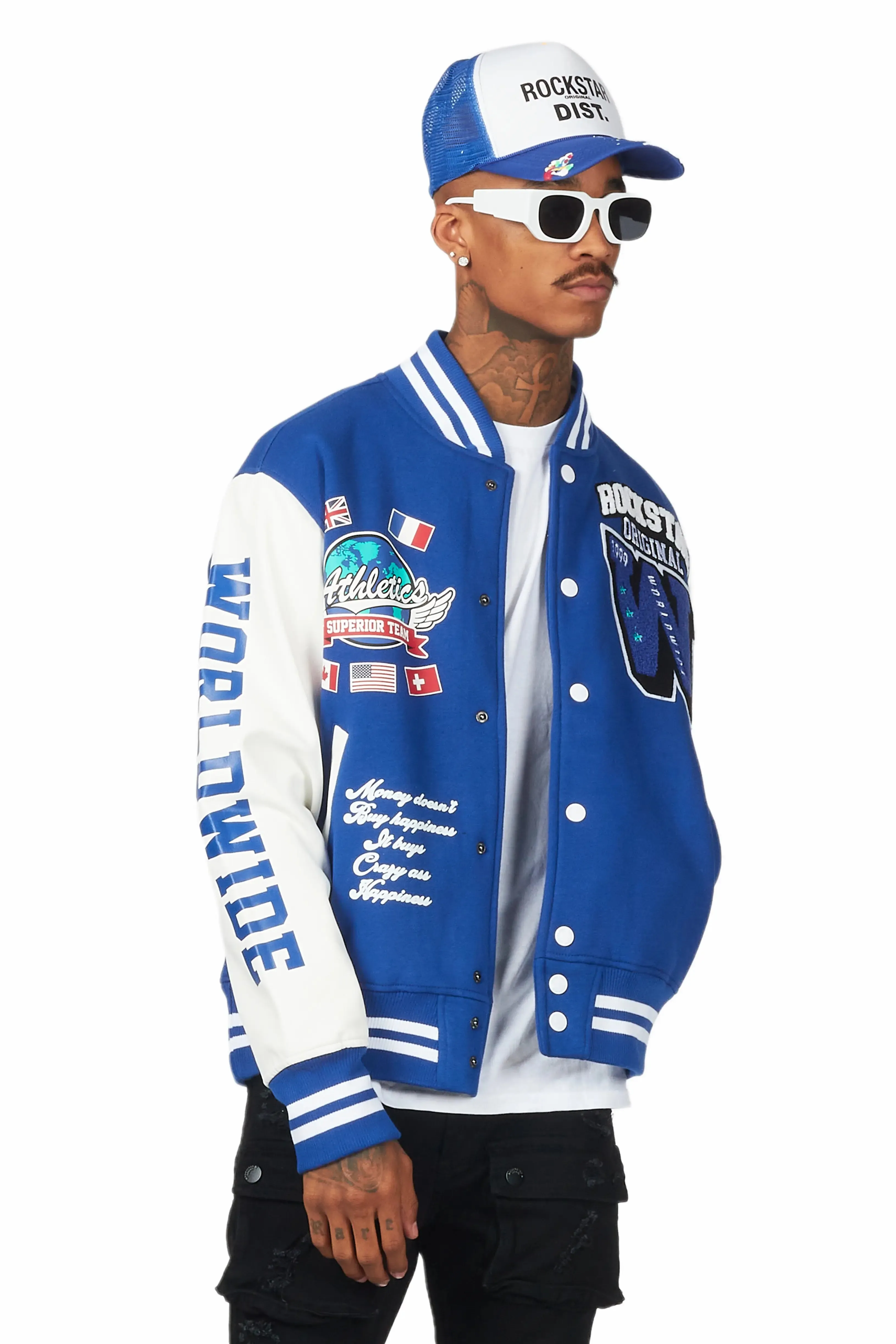 Izumi Blue Varsity Jacket sold by Rockstar Original product image thumbnail 4