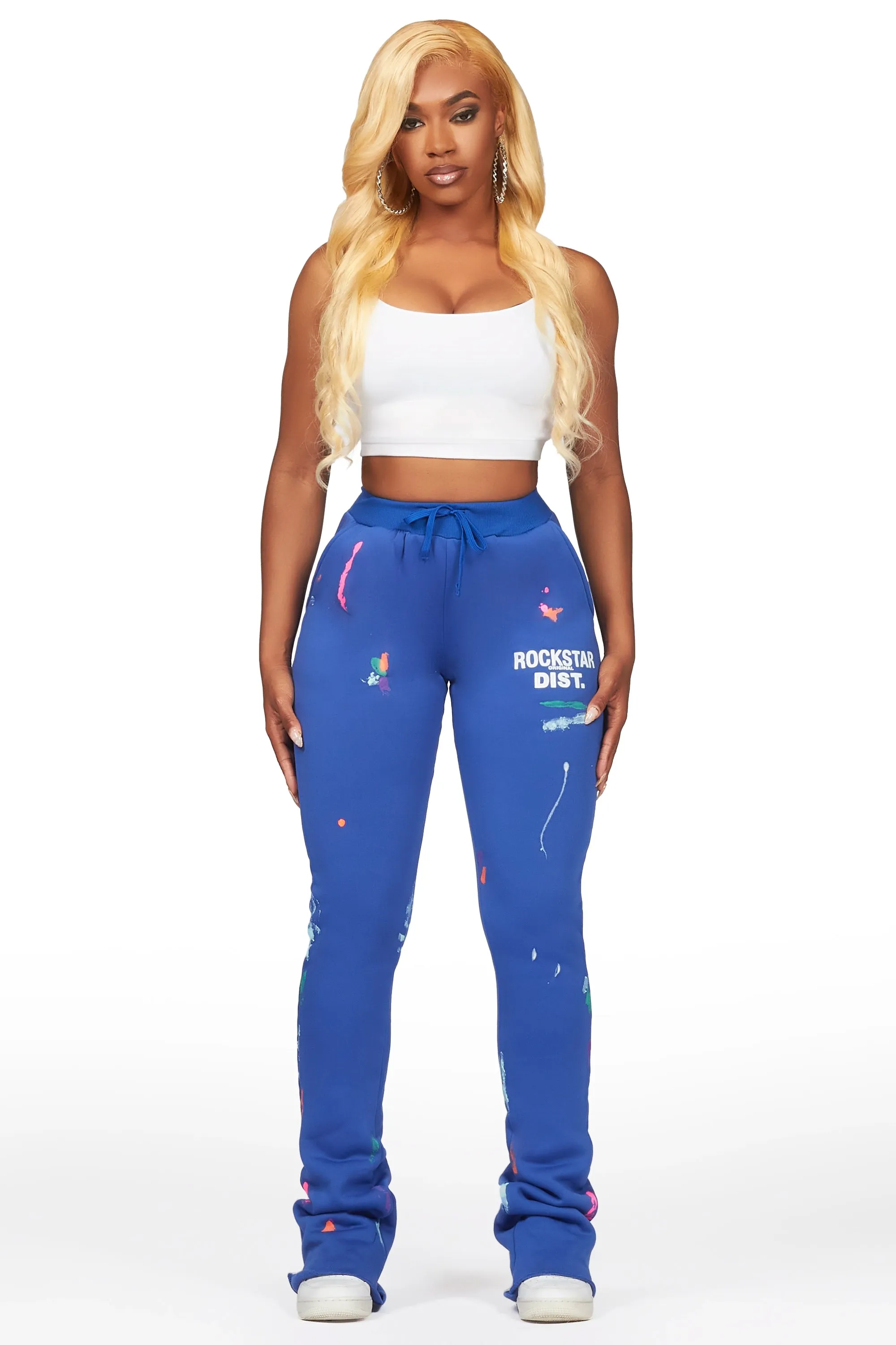 Shanae Royal Blue Super Stacked Track Pant sold by Rockstar Original product image thumbnail 3