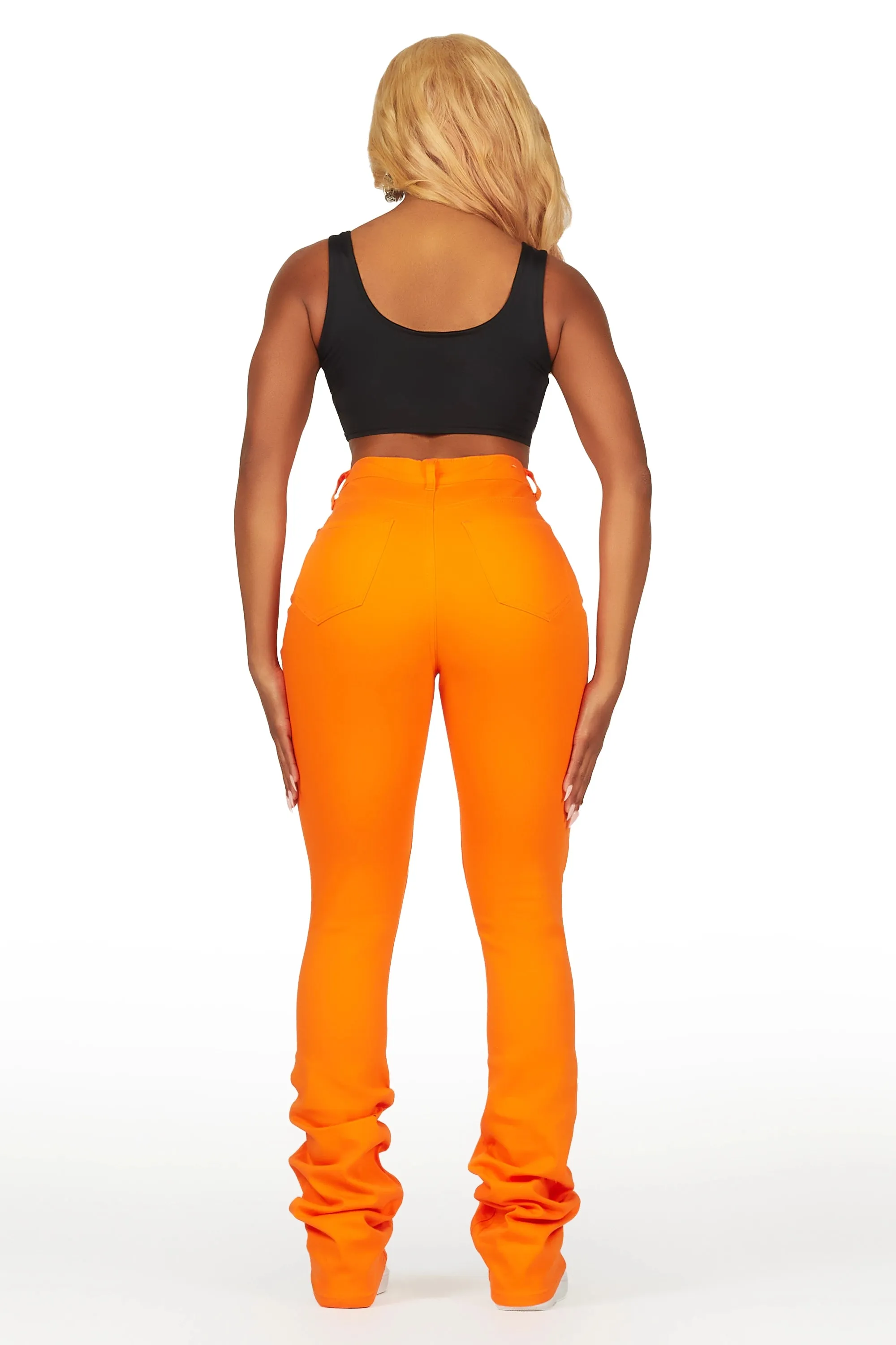 Takasia Orange Distressed Super Stacked Jean sold by Rockstar Original product image thumbnail 5
