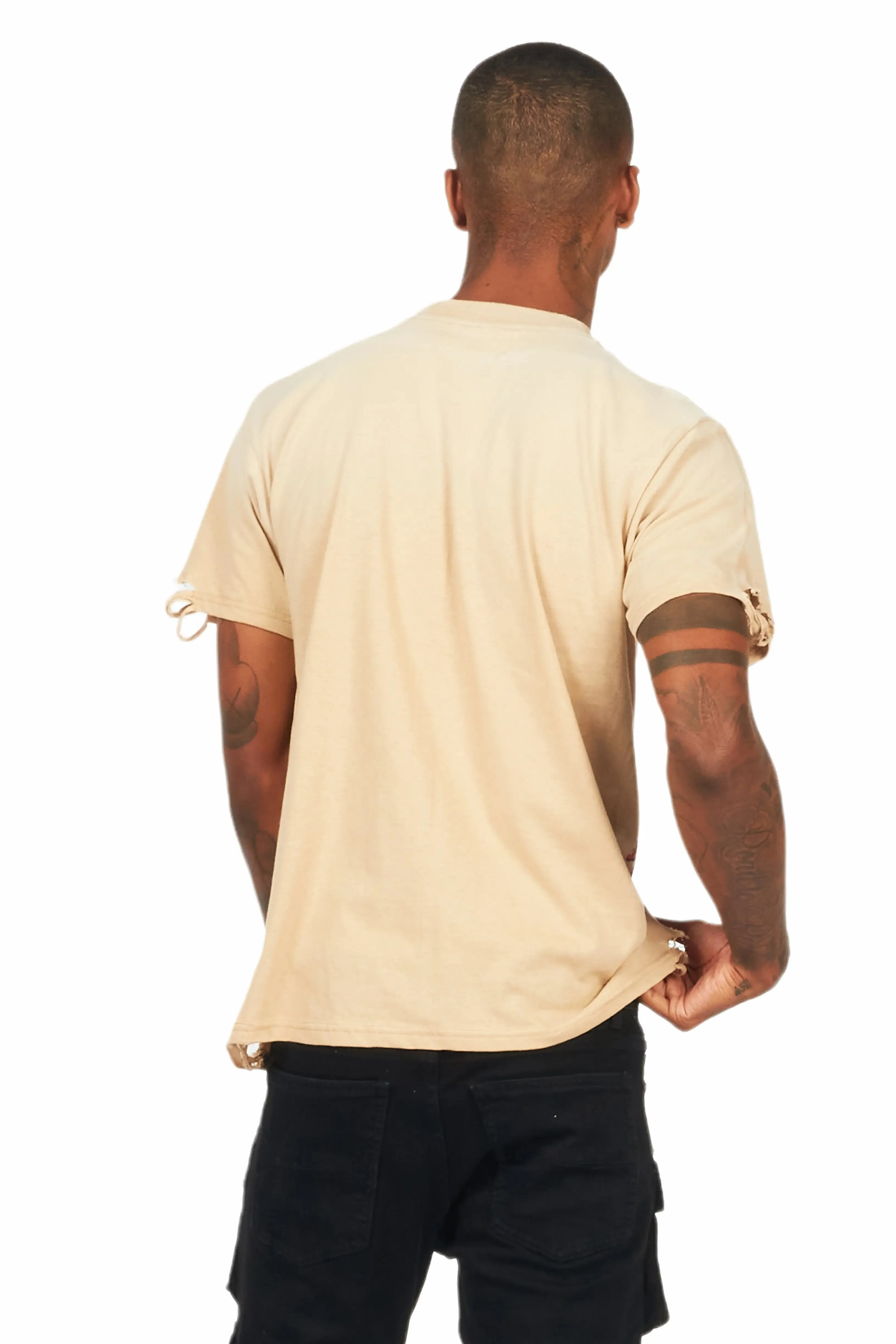 Shoota Beige Oversized Graphic T-Shirt sold by Rockstar Original product image thumbnail 4