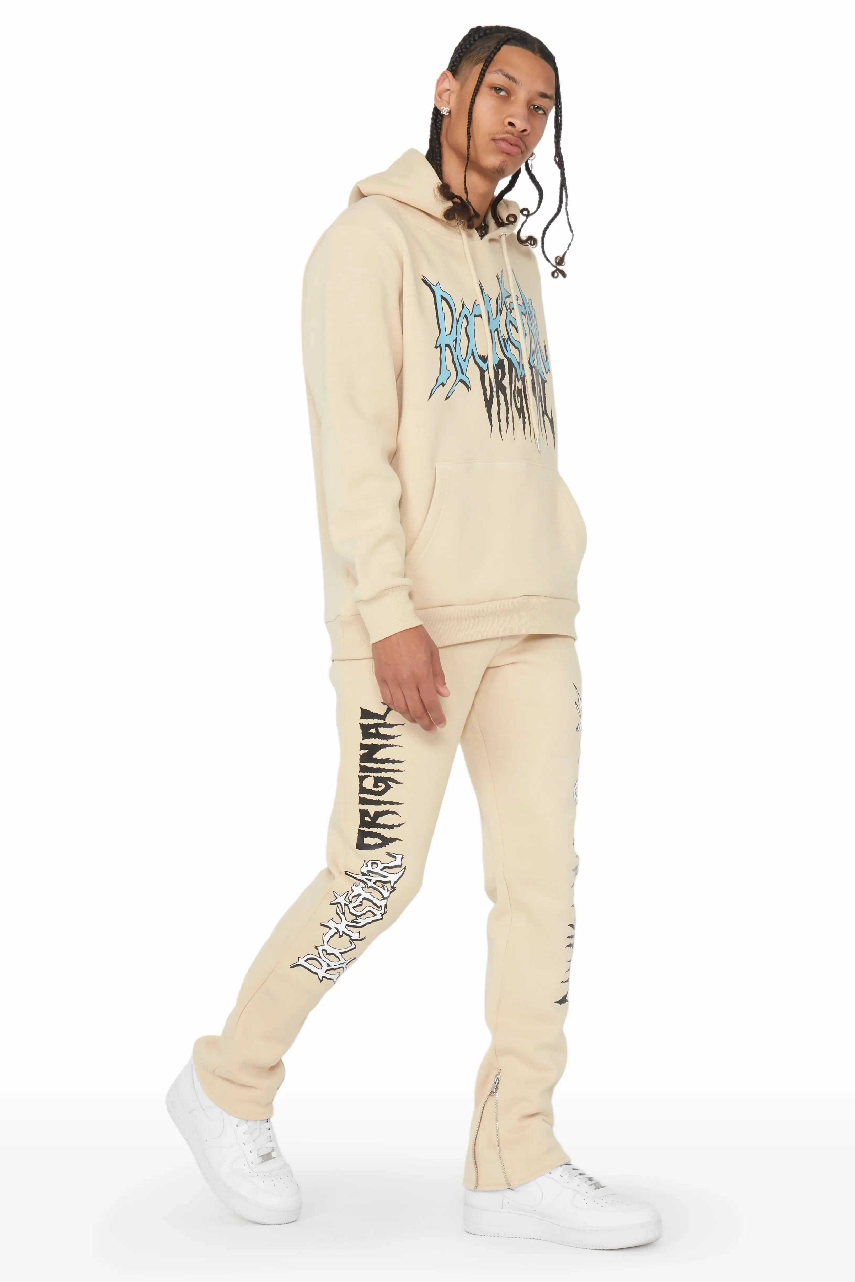 Foxx Beige Slim Fit Track Set sold by Rockstar Original product image thumbnail 2