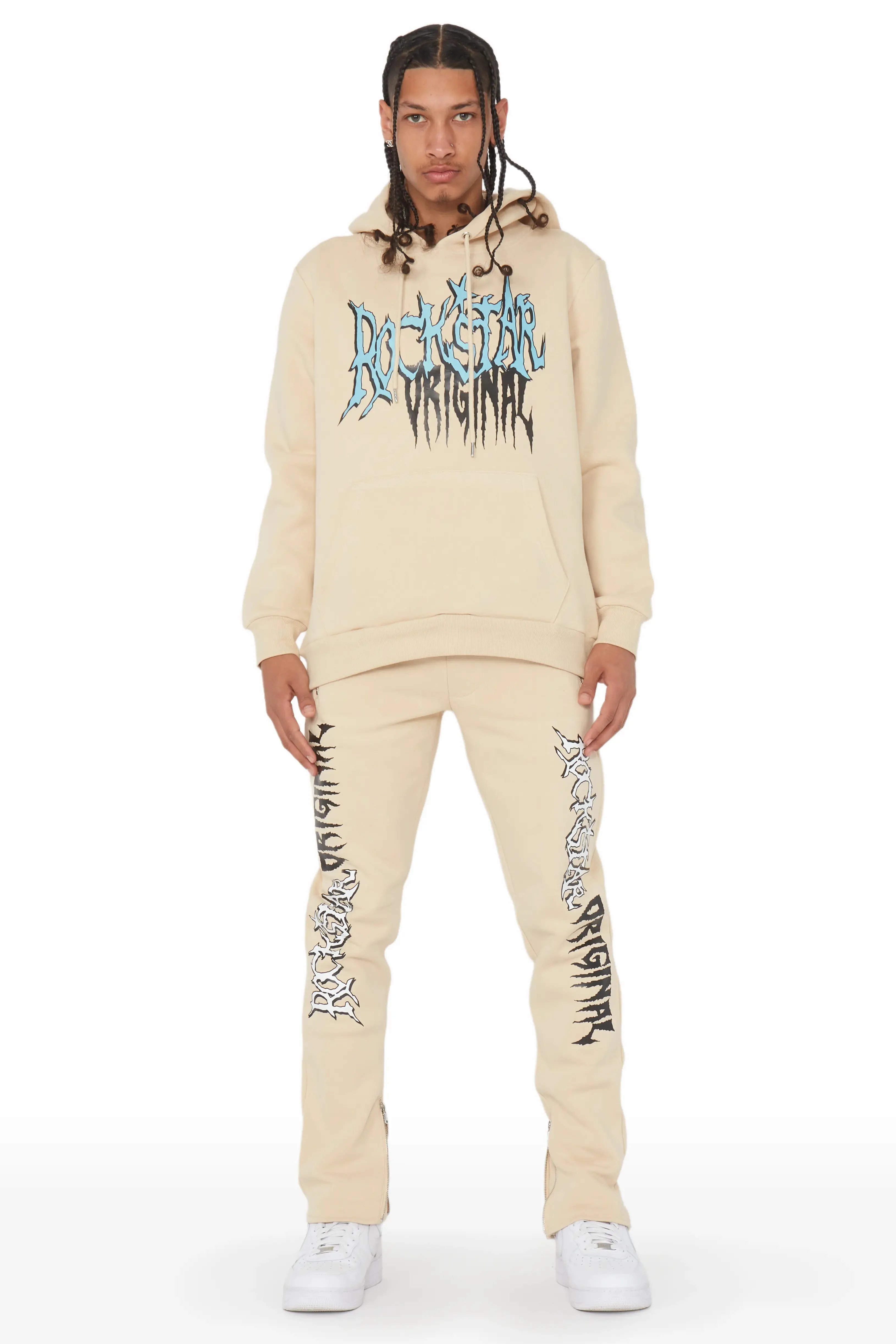 Foxx Beige Slim Fit Track Set sold by Rockstar Original