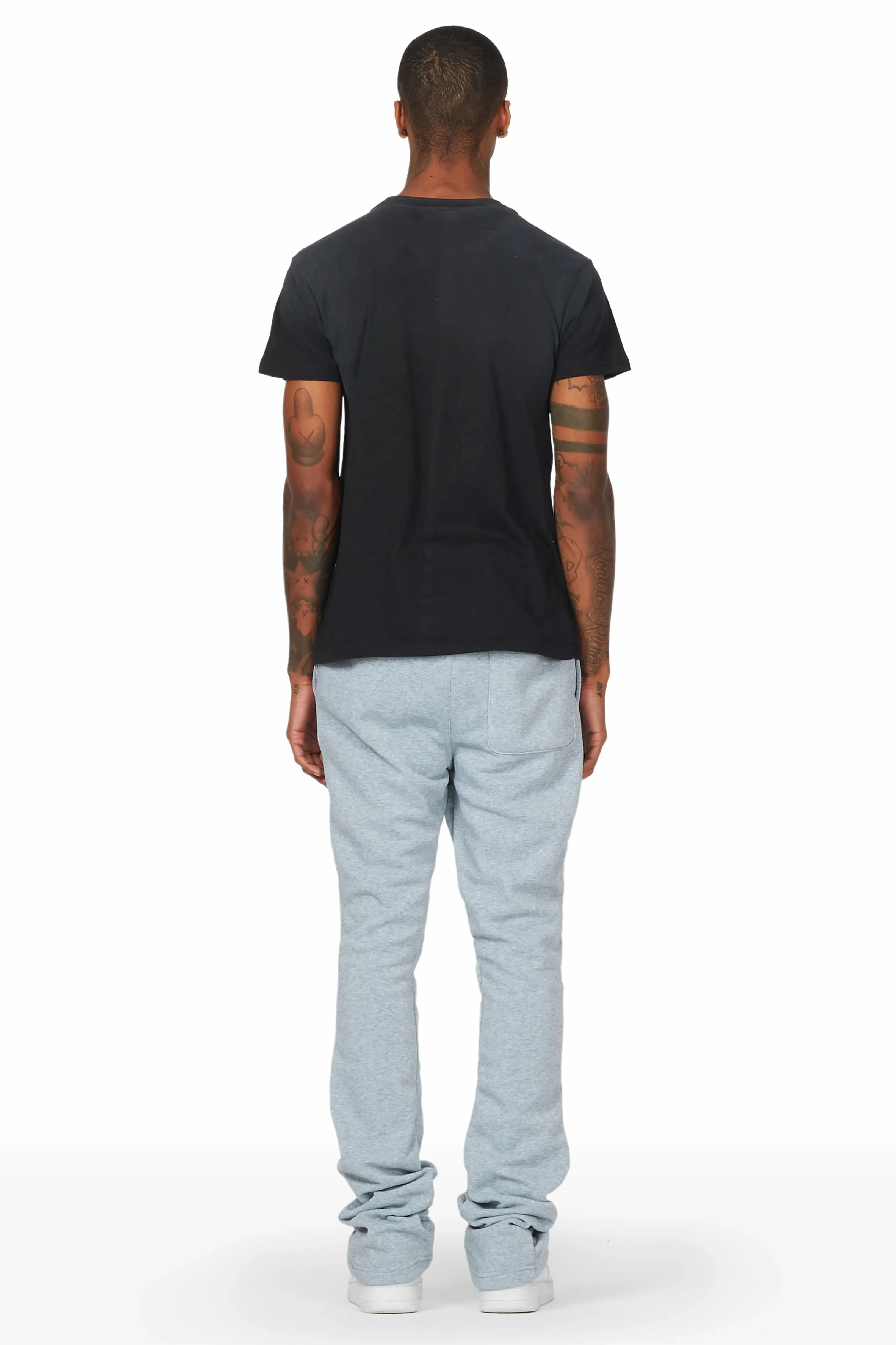 Alpine Heather Grey Stacked Flare Pant sold by Rockstar Original product image thumbnail 4