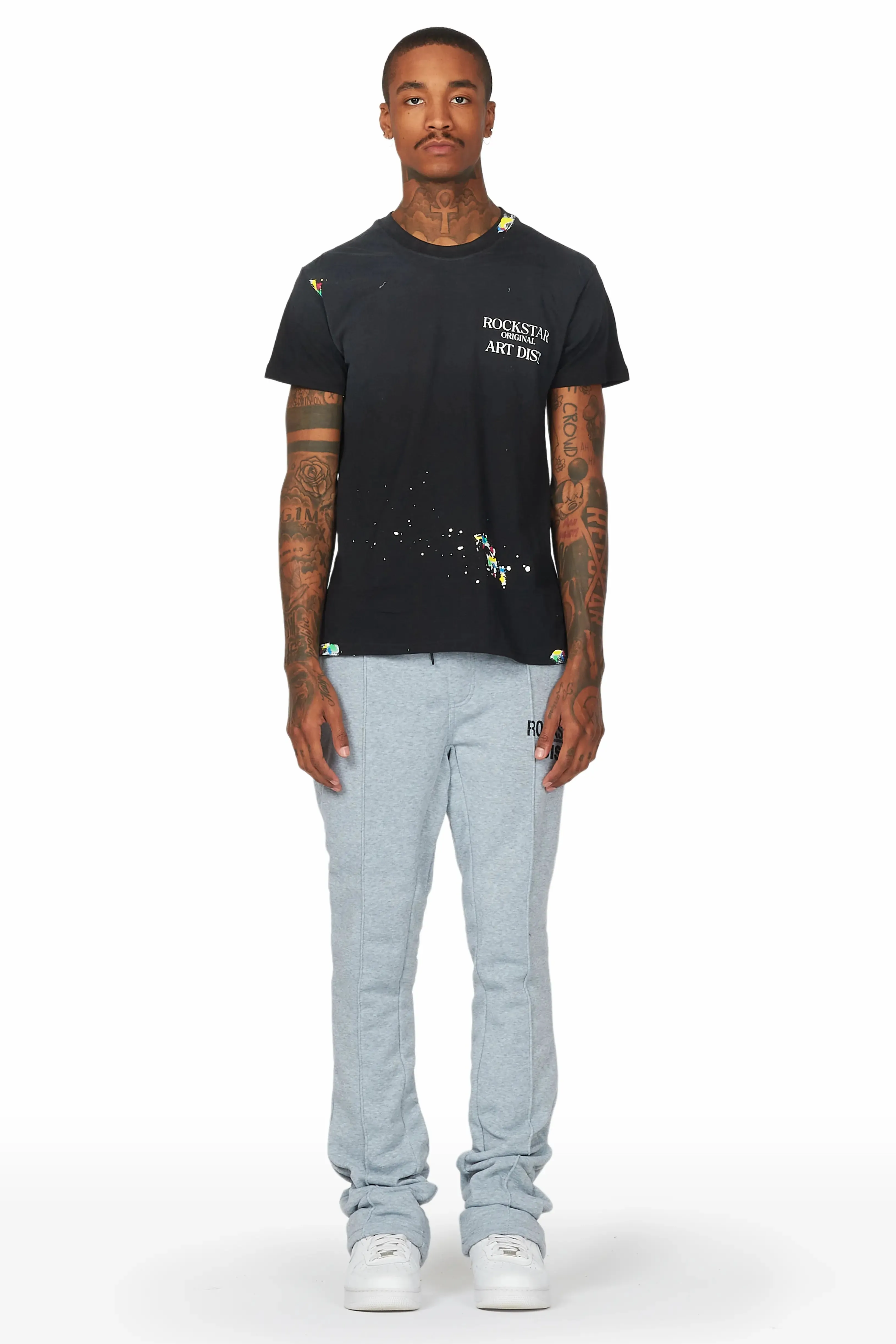 Alpine Heather Grey Stacked Flare Pant sold by Rockstar Original product image thumbnail 2