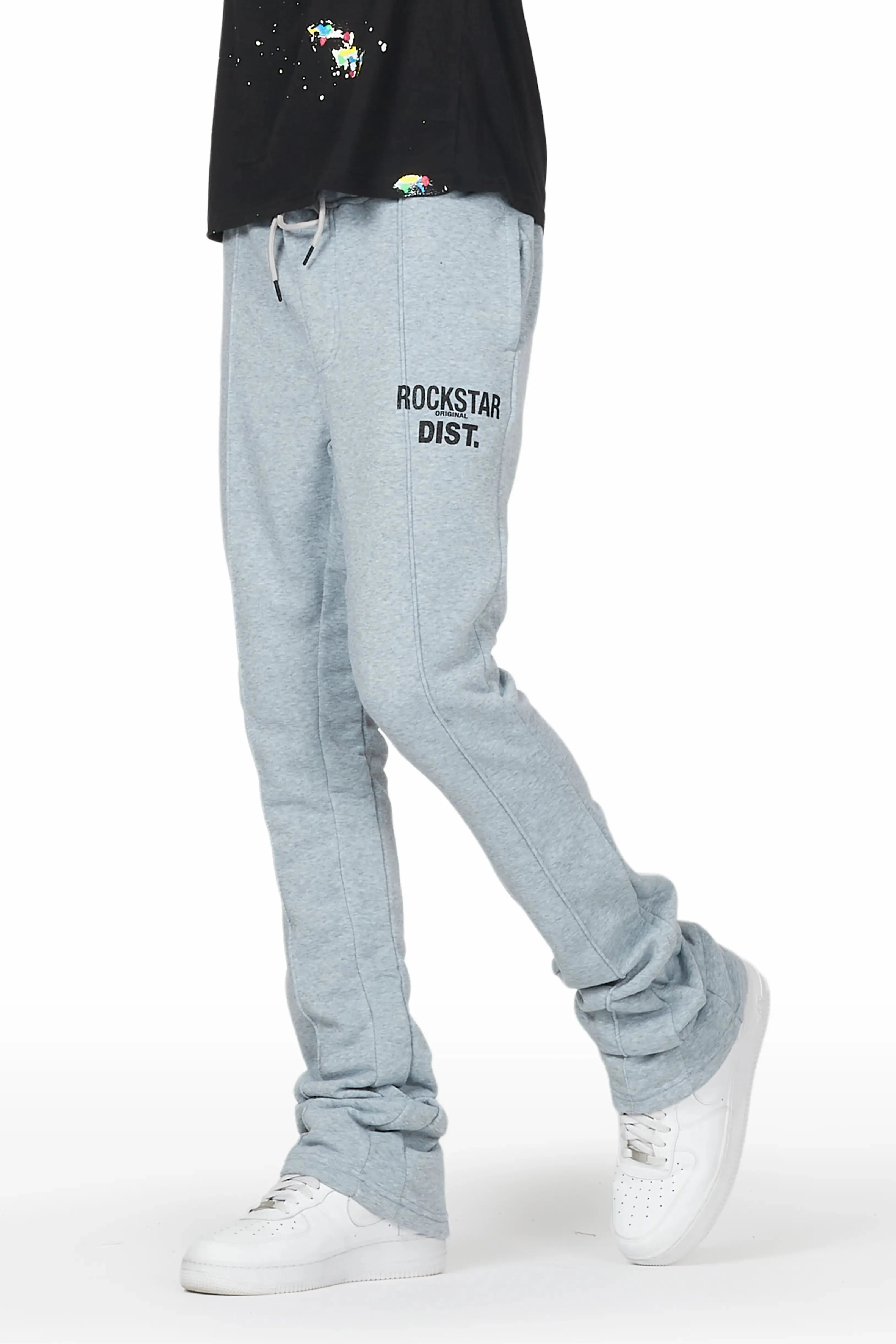 Alpine Heather Grey Stacked Flare Pant sold by Rockstar Original