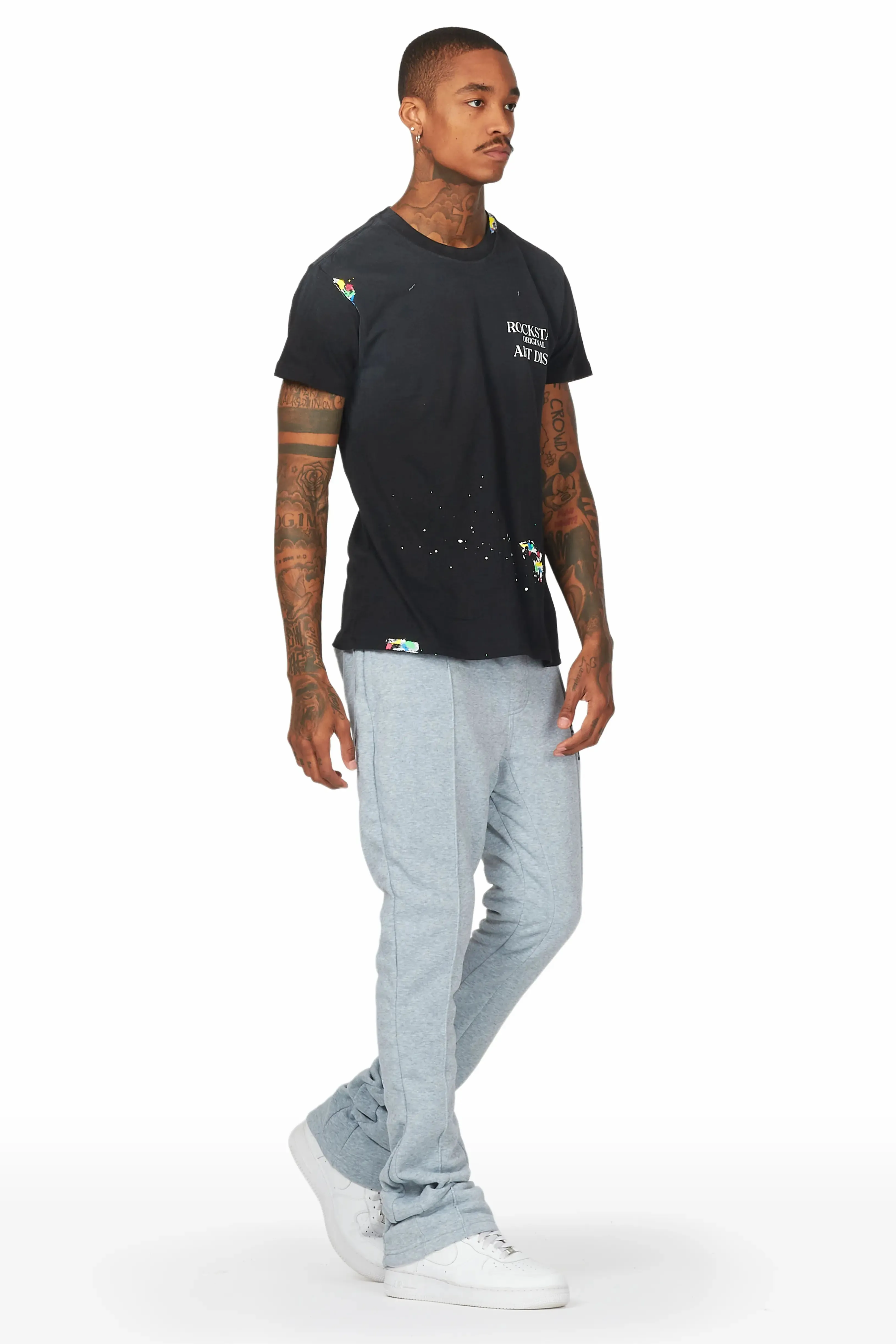 Alpine Heather Grey Stacked Flare Pant sold by Rockstar Original product image thumbnail 5