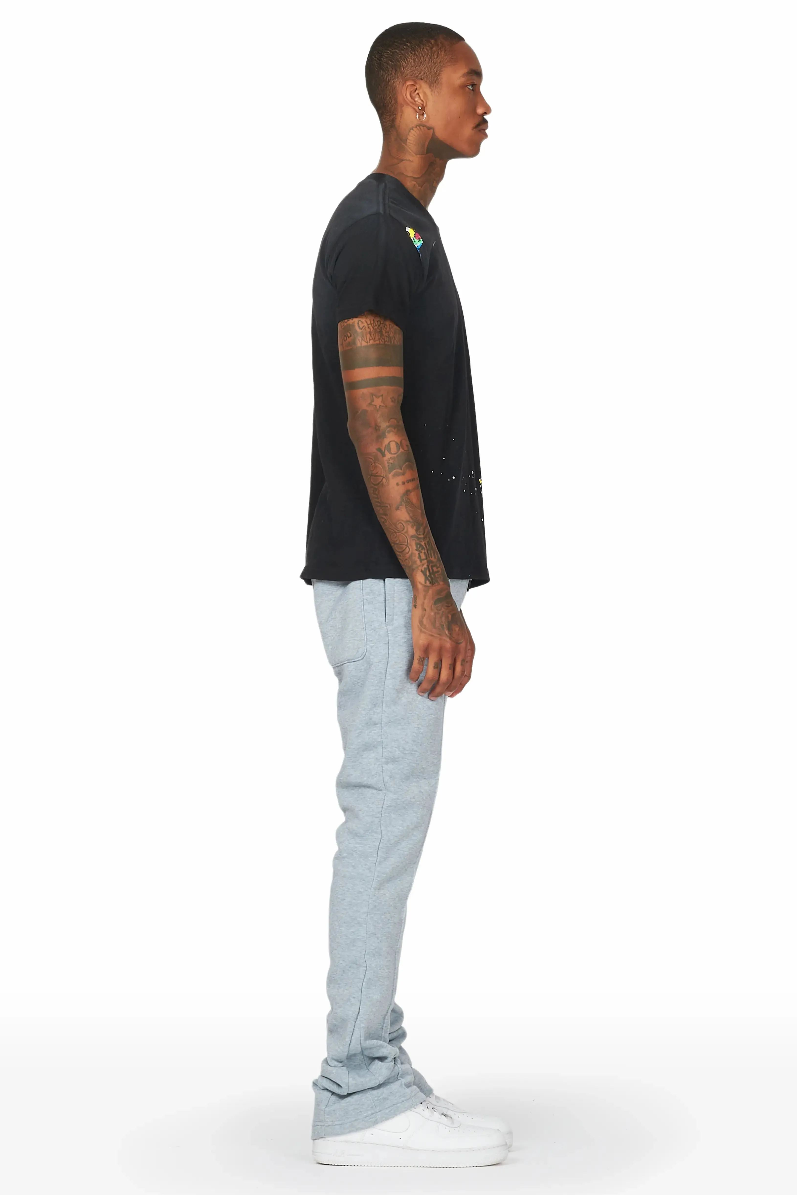 Alpine Heather Grey Stacked Flare Pant sold by Rockstar Original product image thumbnail 3