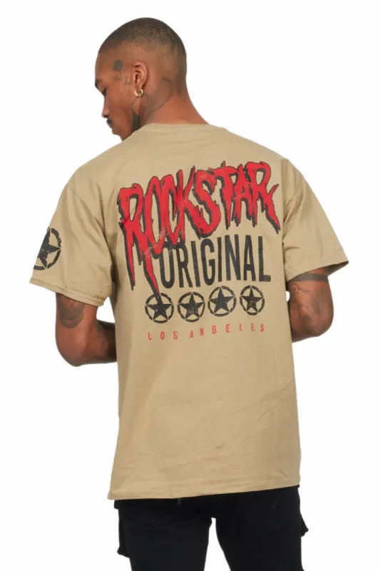 Wizzurd Beige Graphic T-Shirt sold by Rockstar Original
