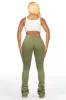 Breanna Olive Painted Super Stacked Jean sold by Rockstar Original