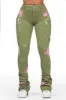 Breanna Olive Painted Super Stacked Jean sold by Rockstar Original