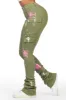 Breanna Olive Painted Super Stacked Jean sold by Rockstar Original