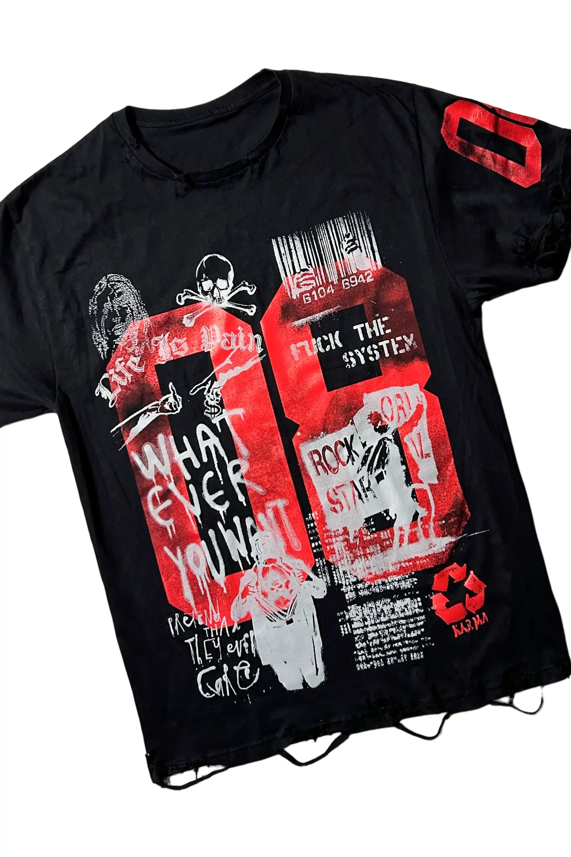 Grill Black Oversized T-Shirt & Shake Stacked Flare Jean Bundle sold by Rockstar Original product image thumbnail 2