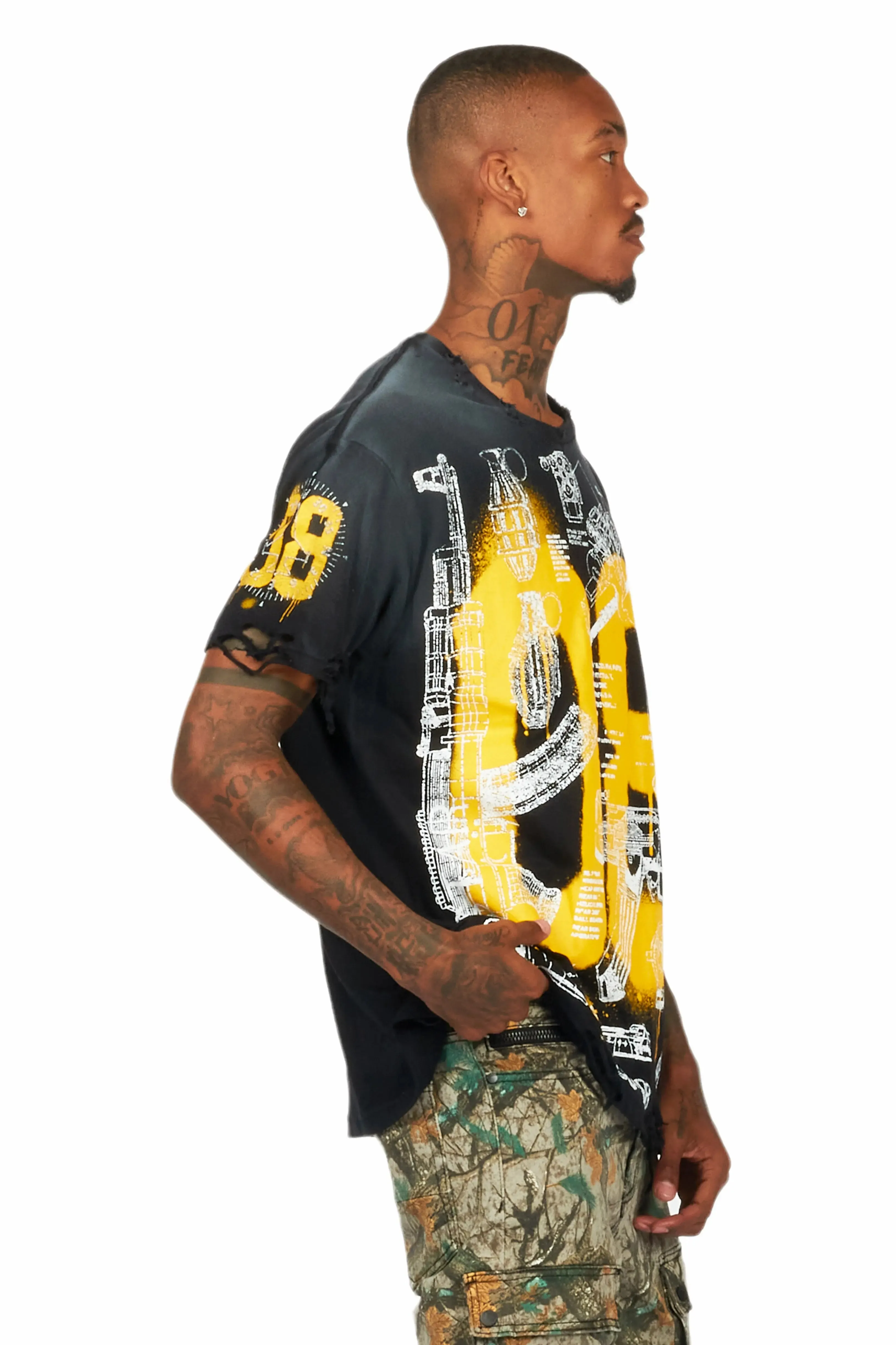 Nesta Black Oversized Graphic T-Shirt sold by Rockstar Original product image thumbnail 3