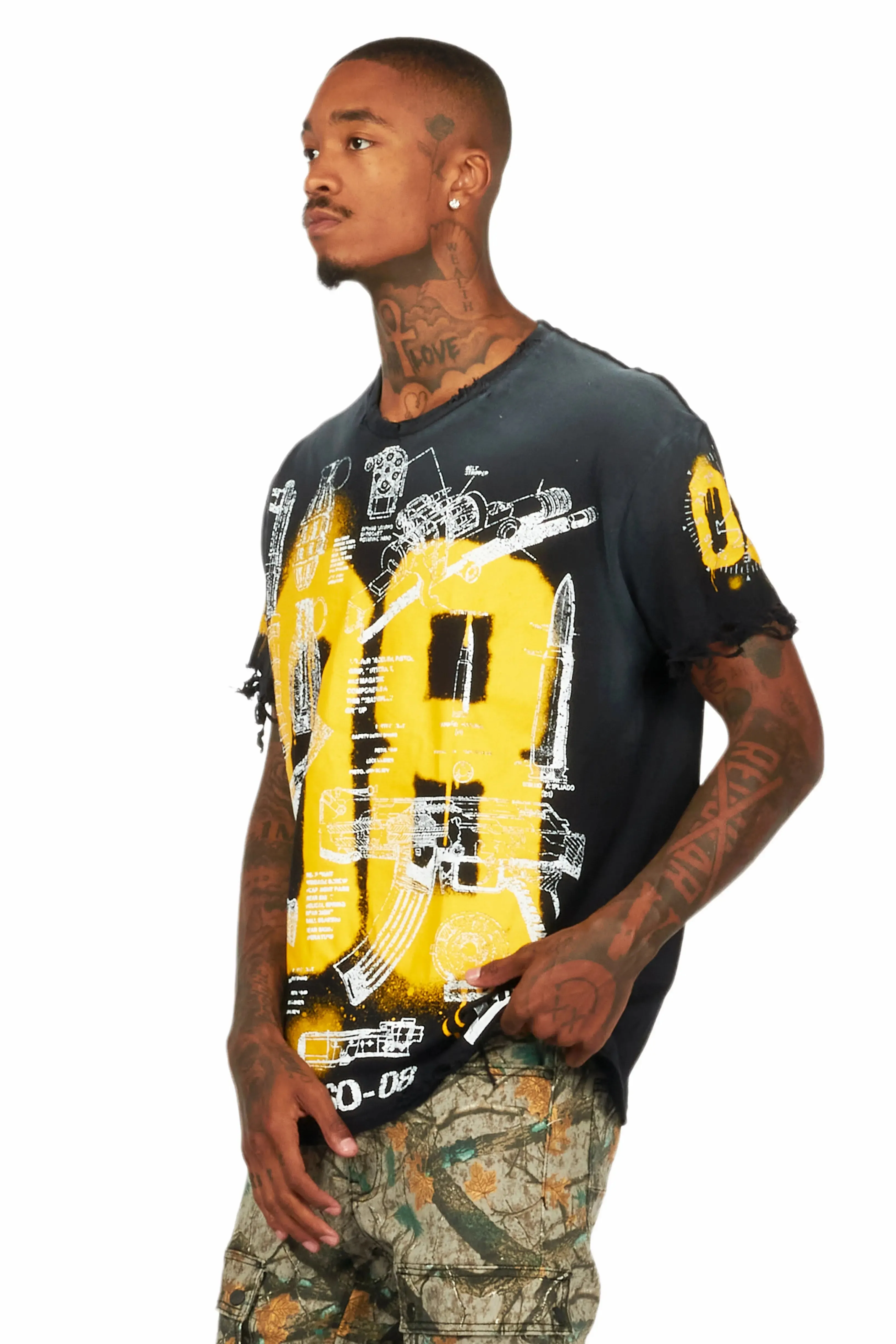 Nesta Black Oversized Graphic T-Shirt sold by Rockstar Original product image thumbnail 5