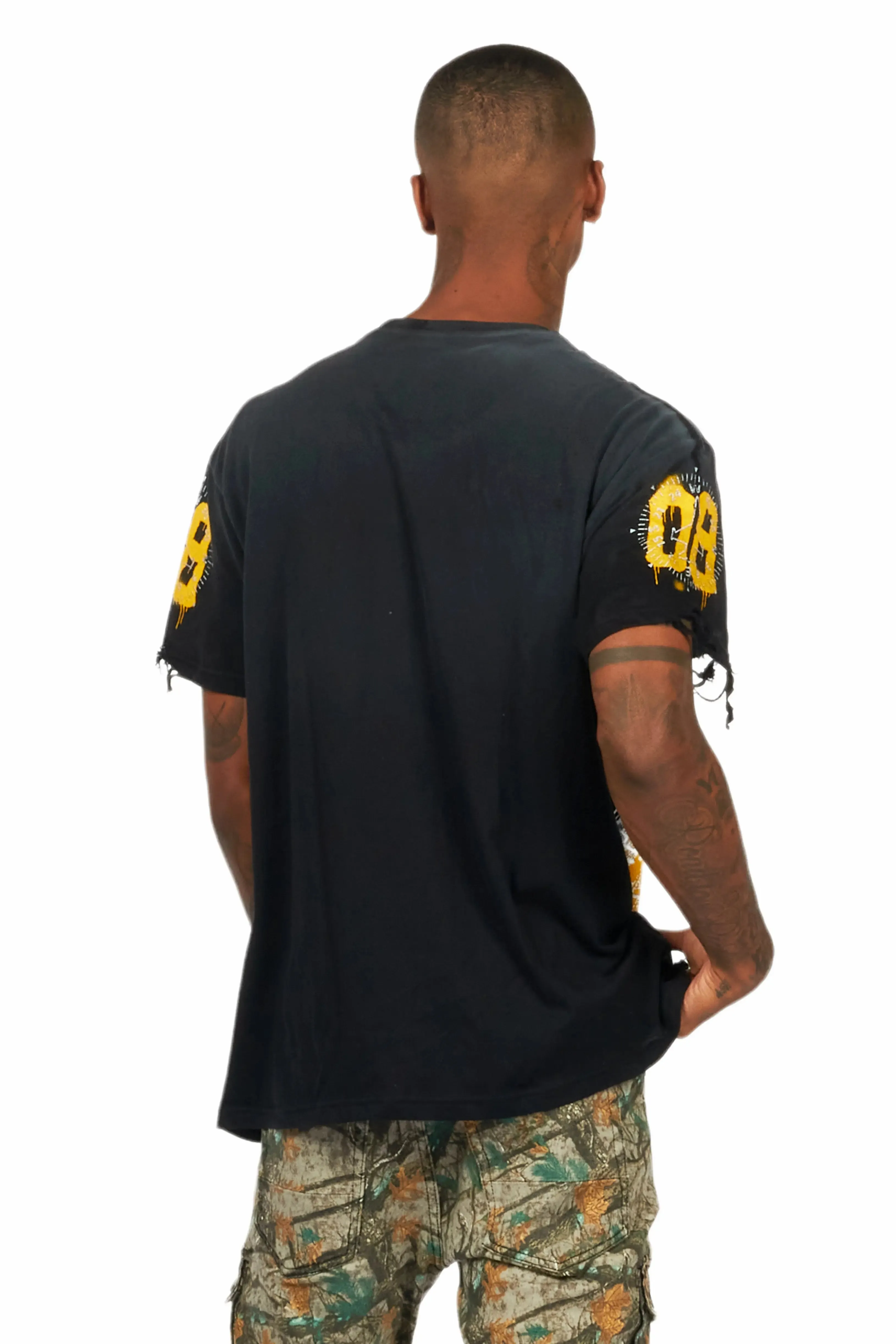 Nesta Black Oversized Graphic T-Shirt sold by Rockstar Original product image thumbnail 4