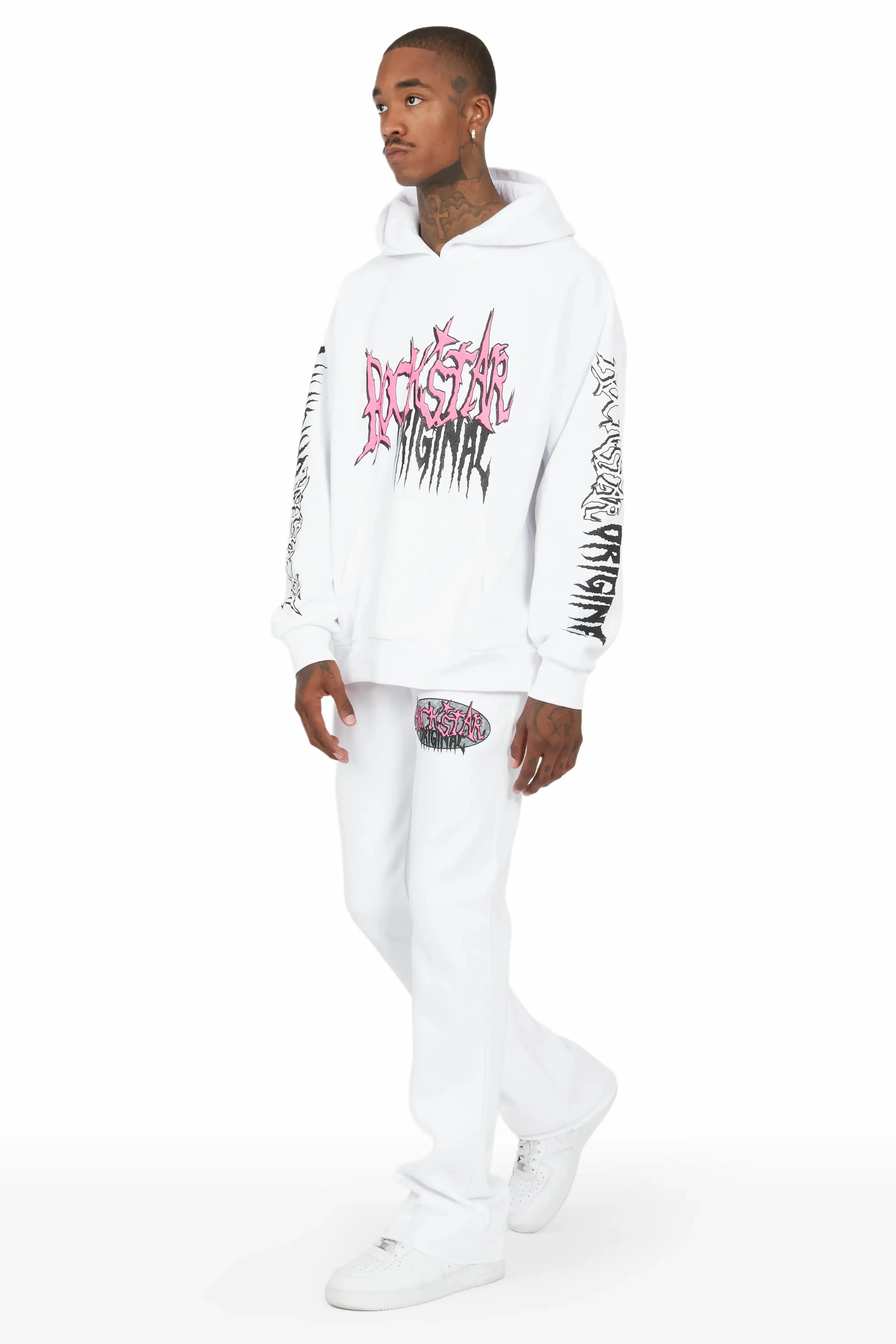 Hawkey White Oversized Hoodie/Flare Trackset sold by Rockstar Original product image thumbnail 5