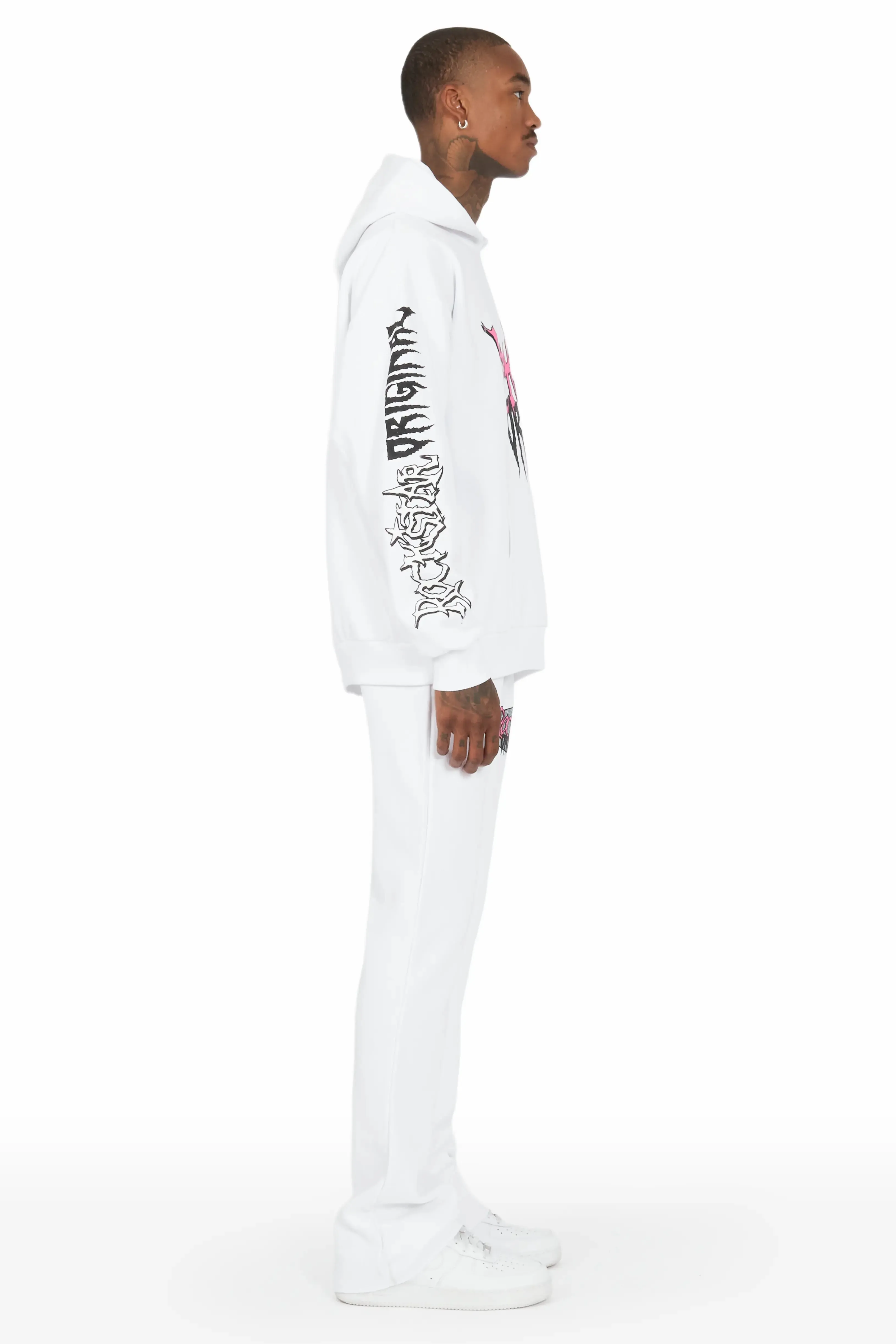 Hawkey White Oversized Hoodie/Flare Trackset sold by Rockstar Original product image thumbnail 3