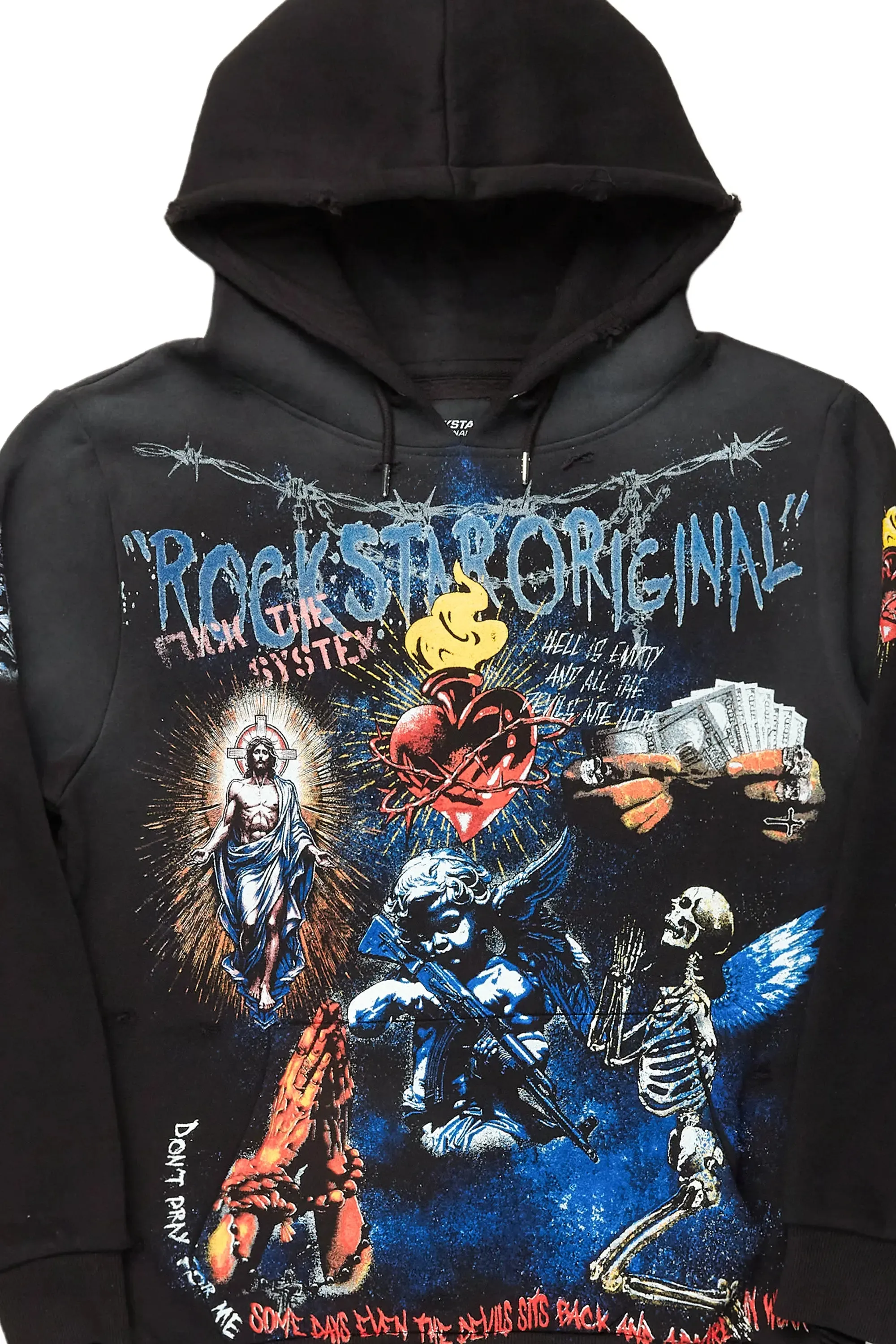 Innis Black Distressed Graphic Hoodie sold by Rockstar Original product image thumbnail 5