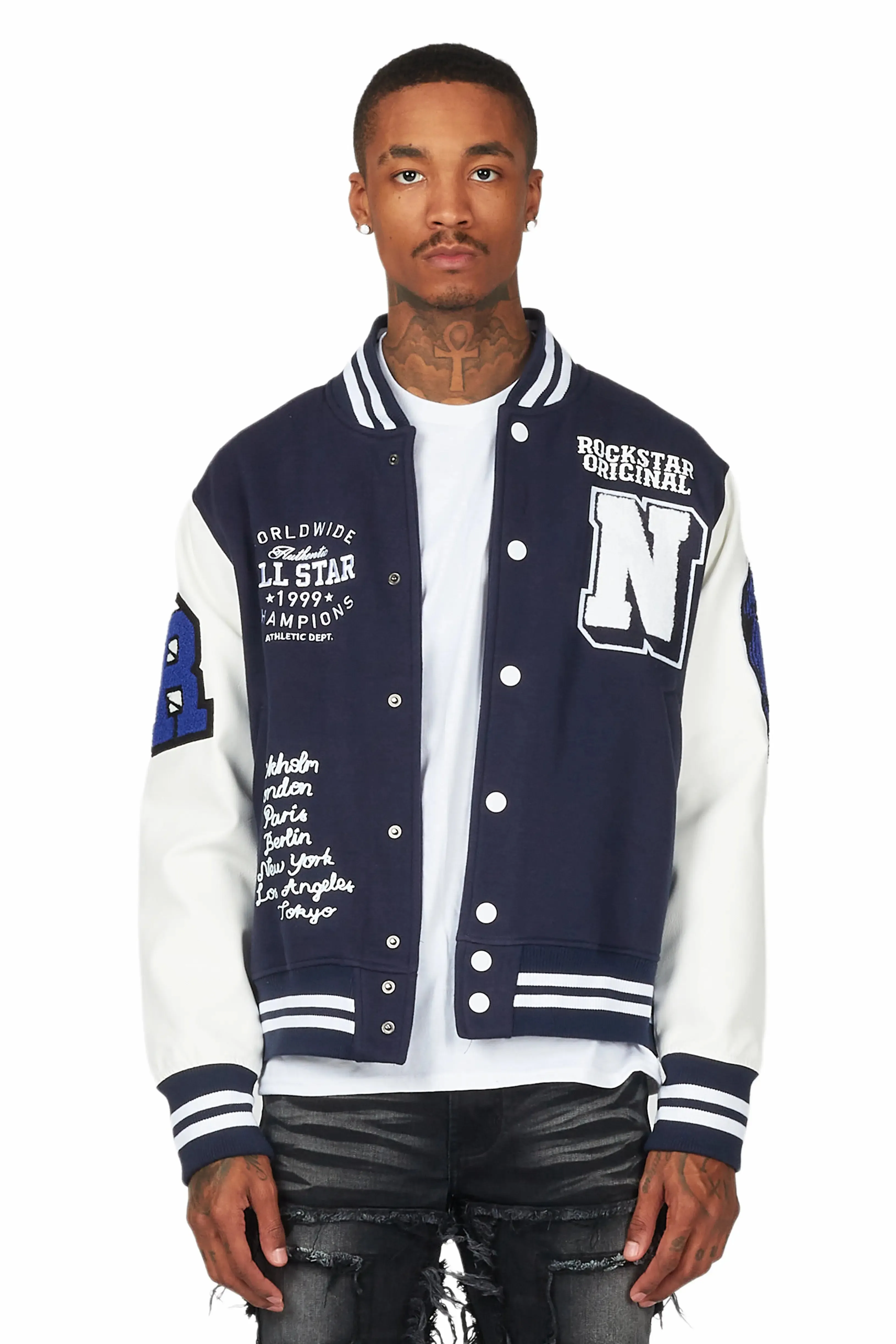 Ennis Navy Varsity Jacket sold by Rockstar Original