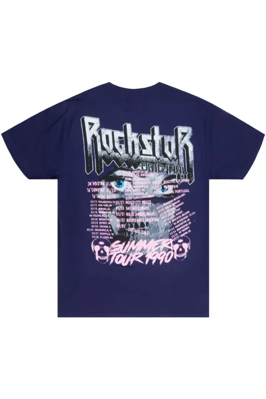 Latyra Navy Oversized T-Shirt sold by Rockstar Original