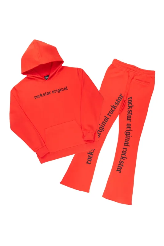 Shinswa Red Oversized Hoodie/Flare Trackset sold by Rockstar Original