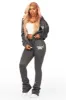 Halloway Dark Grey Zip Up Super Stacked Trackset sold by Rockstar Original