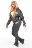 Halloway Dark Grey Zip Up Super Stacked Trackset sold by Rockstar Original