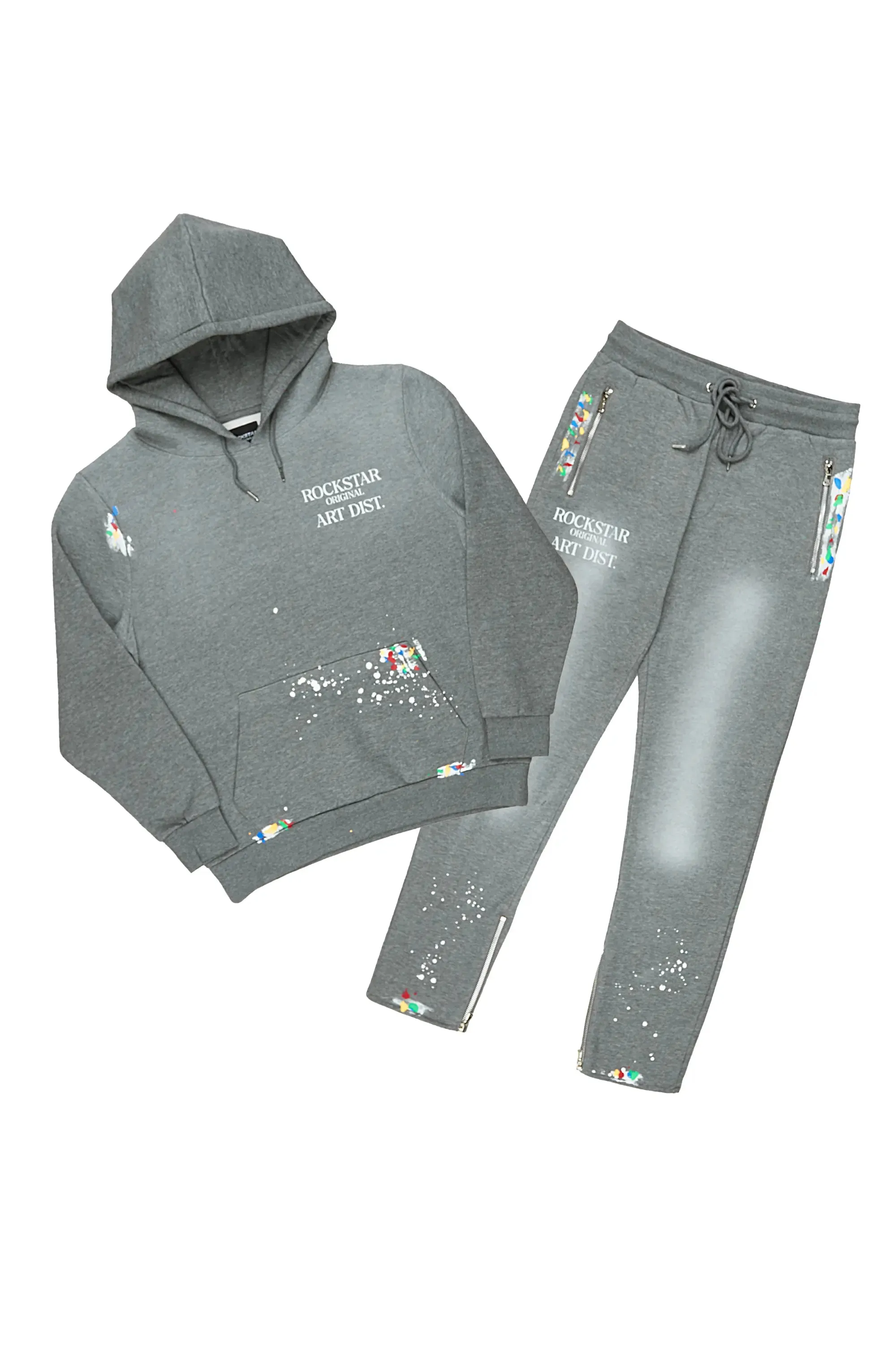 Rockstar Art Dist. Vintage Grey Hoodie Slim Fit Pant Set sold by Rockstar Original product image thumbnail 2
