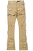 Leopold Beige PU Stacked Flare Jean sold by Rockstar Original