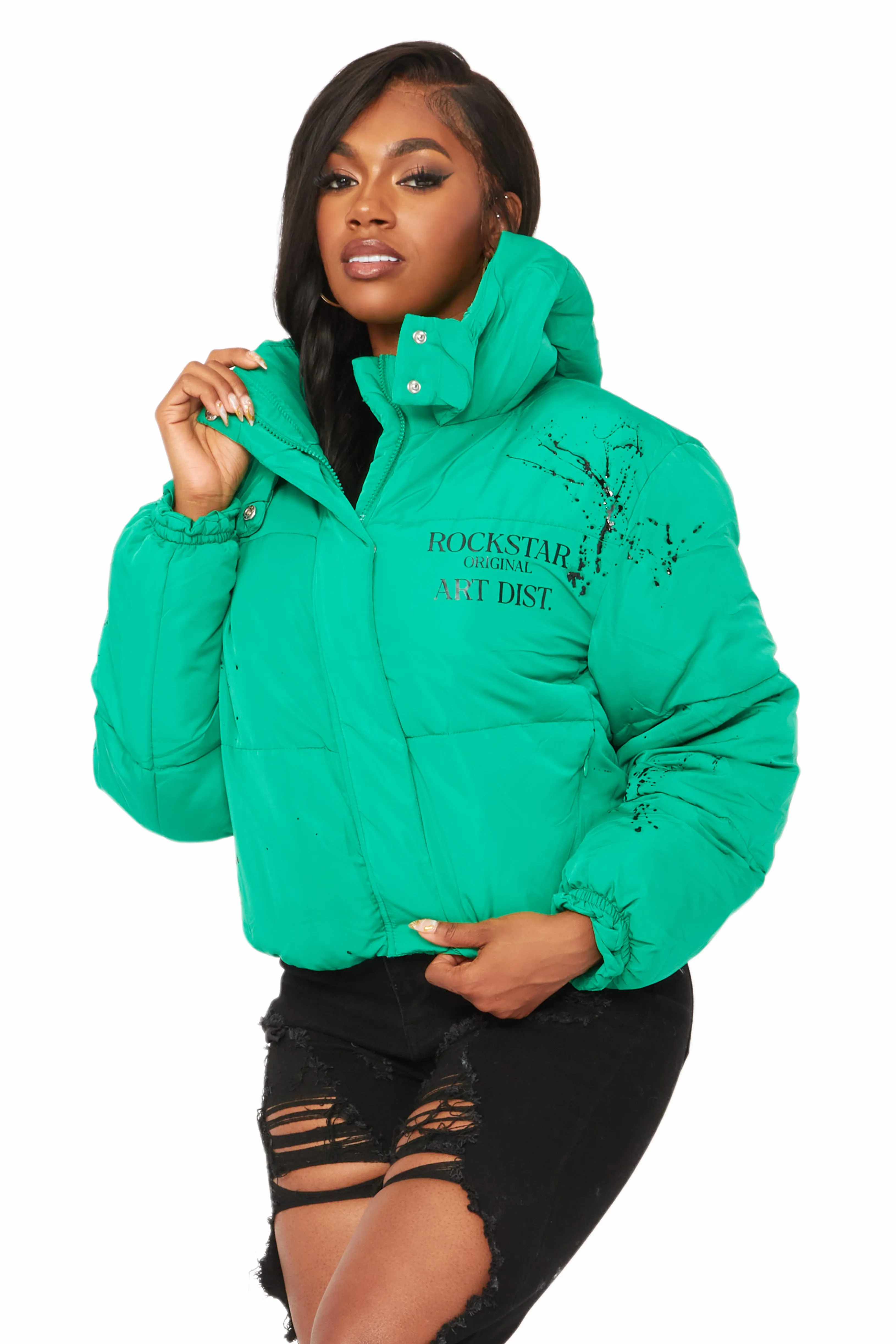 Keira Green Drippy Puffer Jacket sold by Rockstar Original product image thumbnail 5