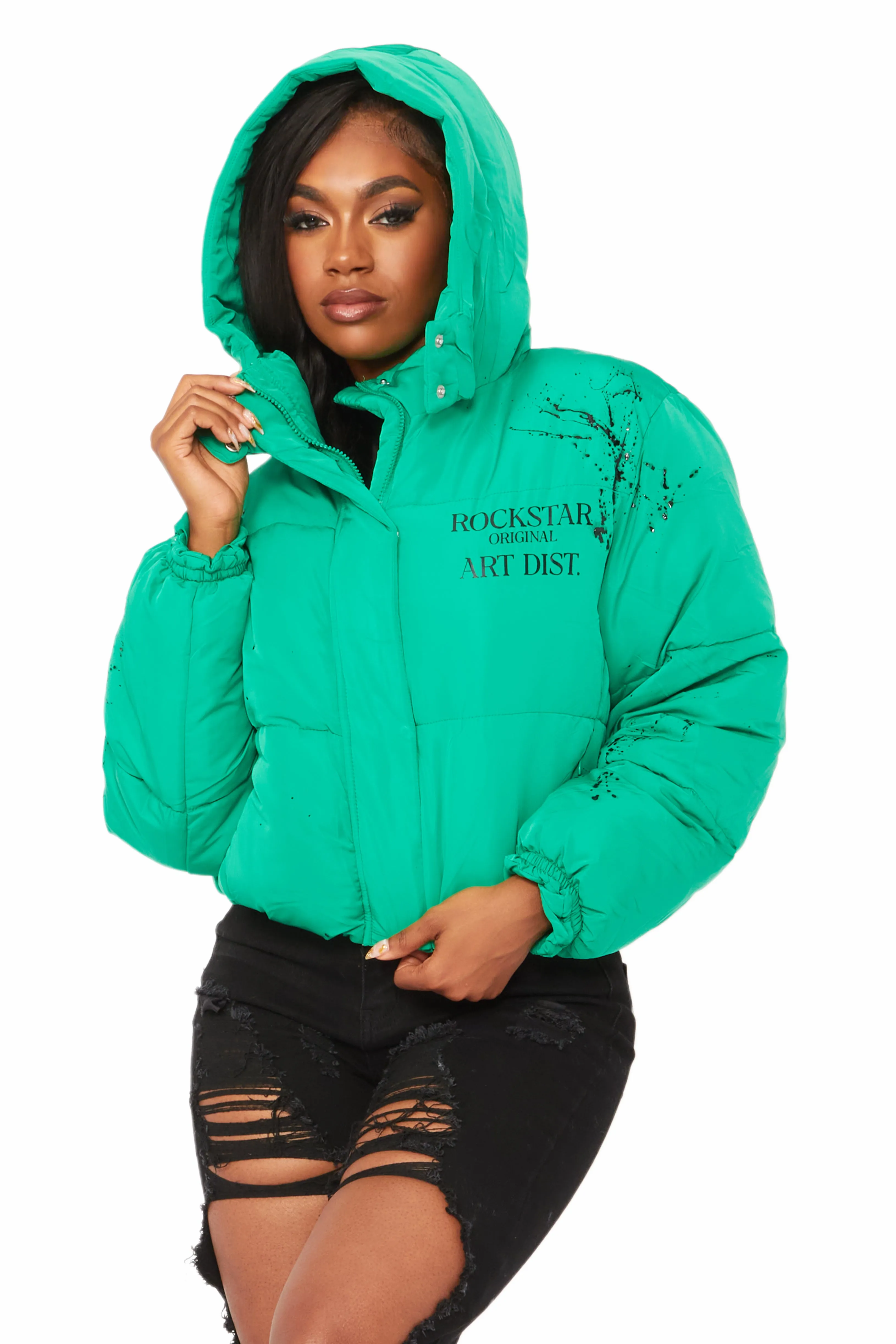 Keira Green Drippy Puffer Jacket sold by Rockstar Original product image thumbnail 3