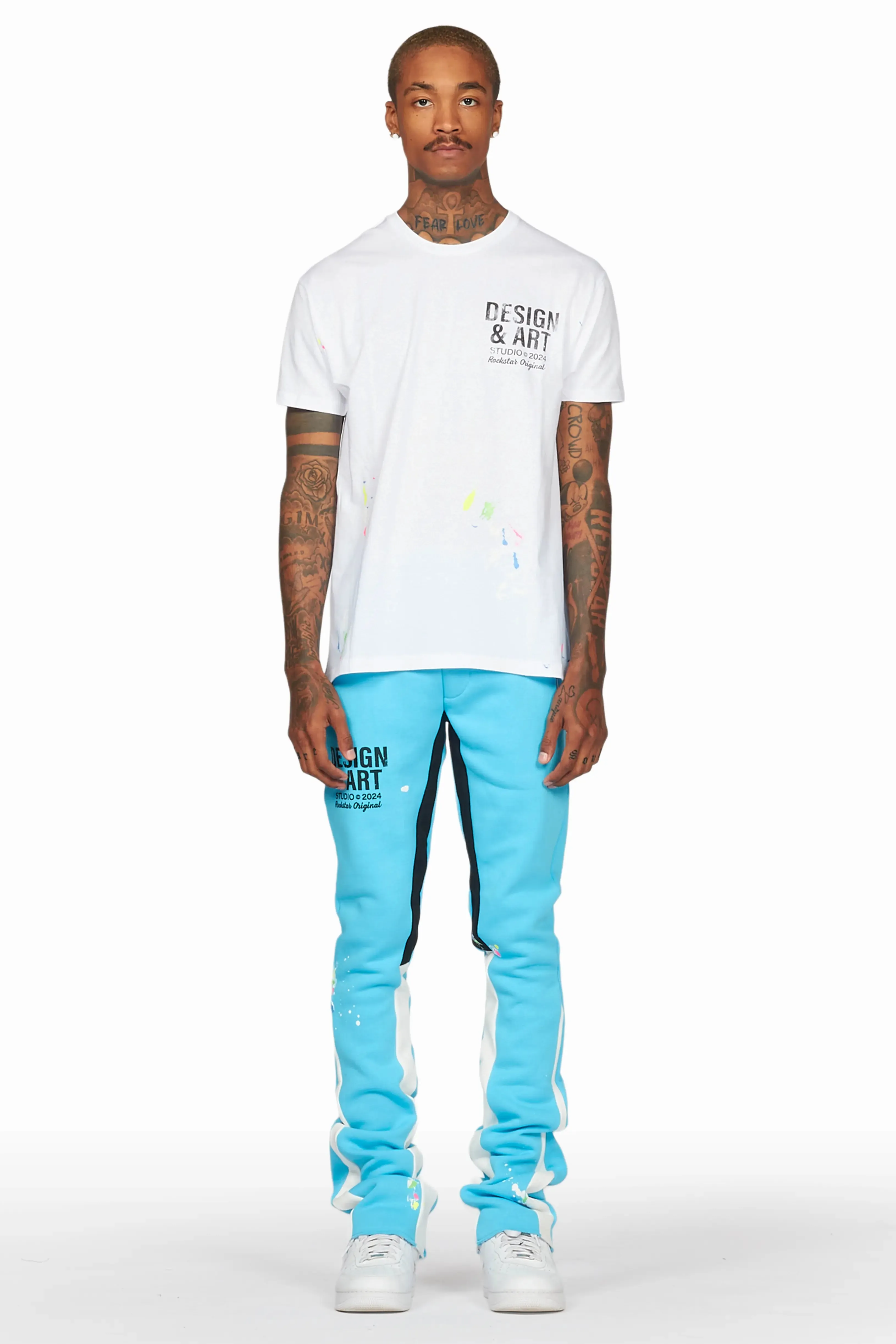 Mancha Blue T-Shirt Stacked Flare Track Set sold by Rockstar Original product image thumbnail 2