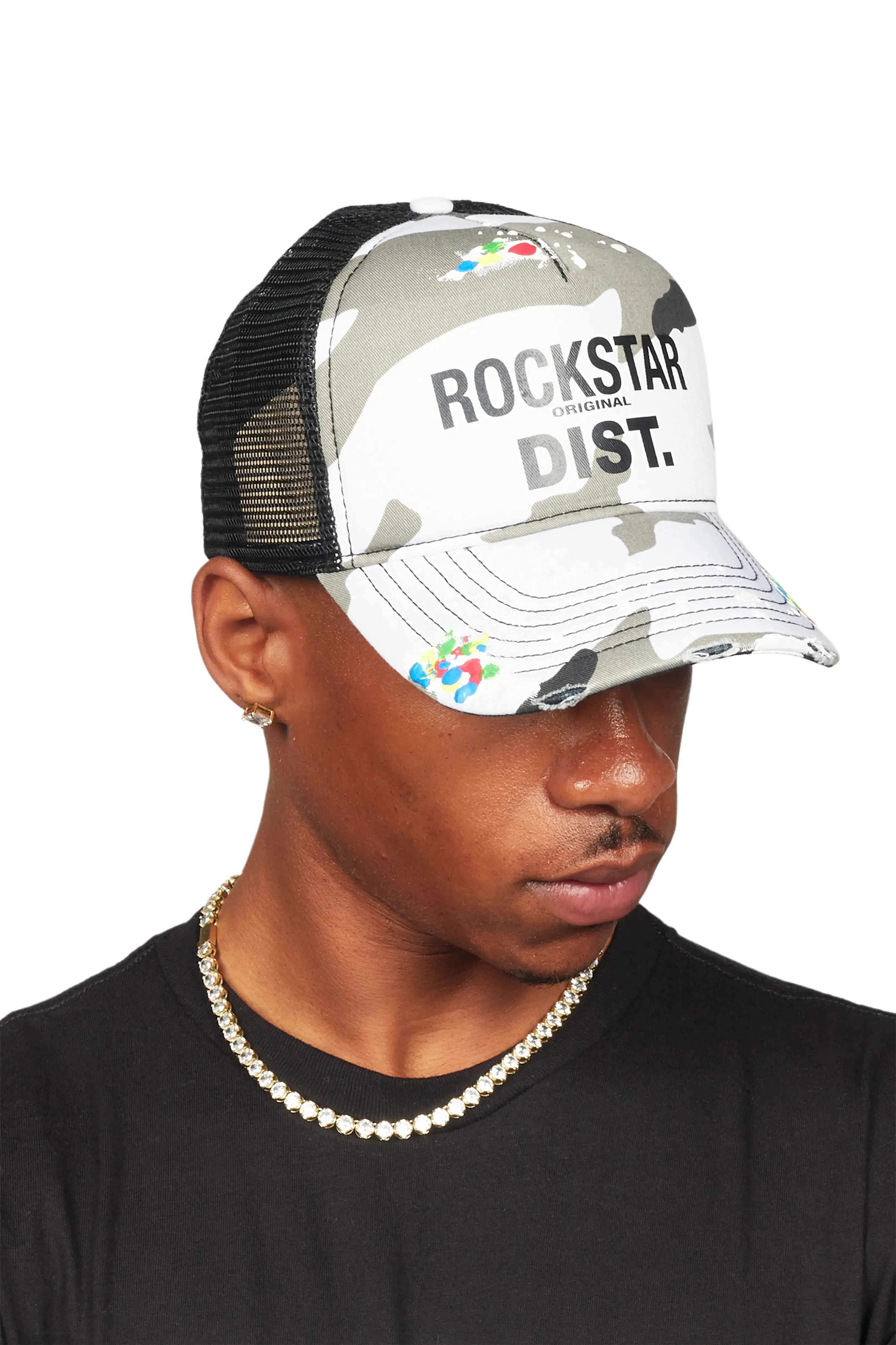 Neptune Black Camo Trucker Hat sold by Rockstar Original product image thumbnail 4