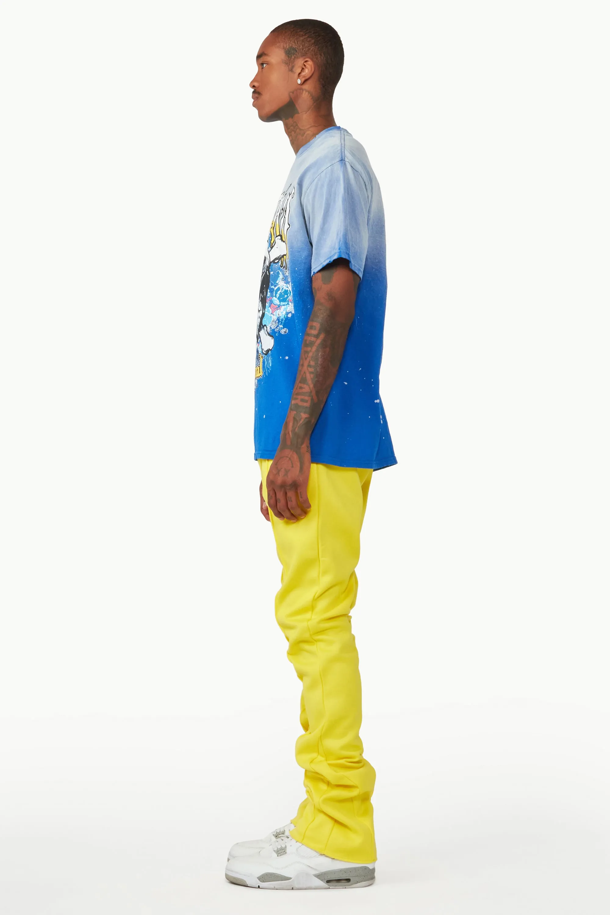 Branson Yellow Stacked Flare Trackpant sold by Rockstar Original product image thumbnail 5