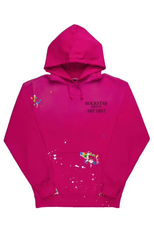 Rockstar Art Dist. Fuchsia Graphic Hoodie sold by Rockstar Original