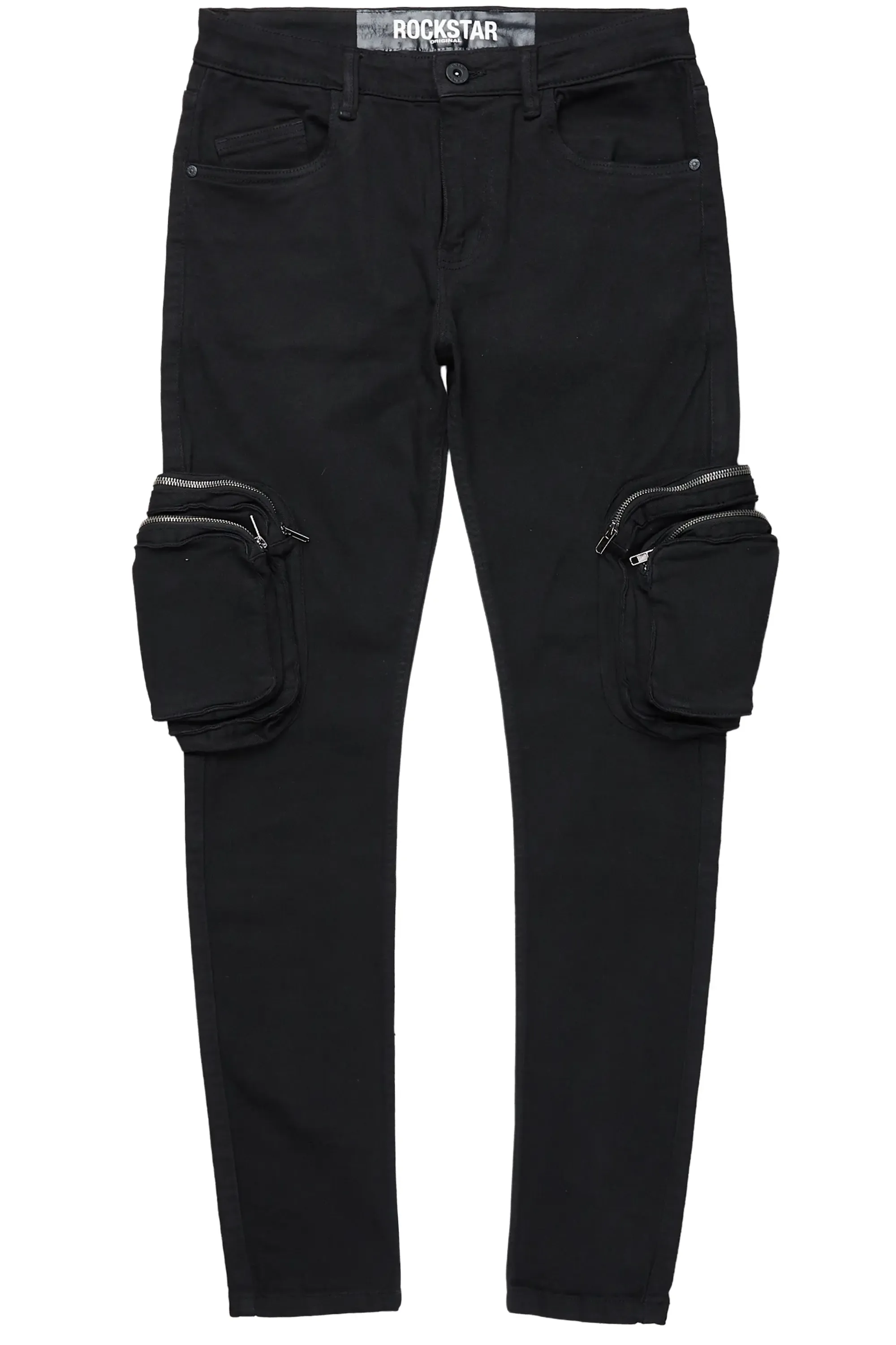 Garren Black Skinny Fit Cargo Jean sold by Rockstar Original product image thumbnail 2